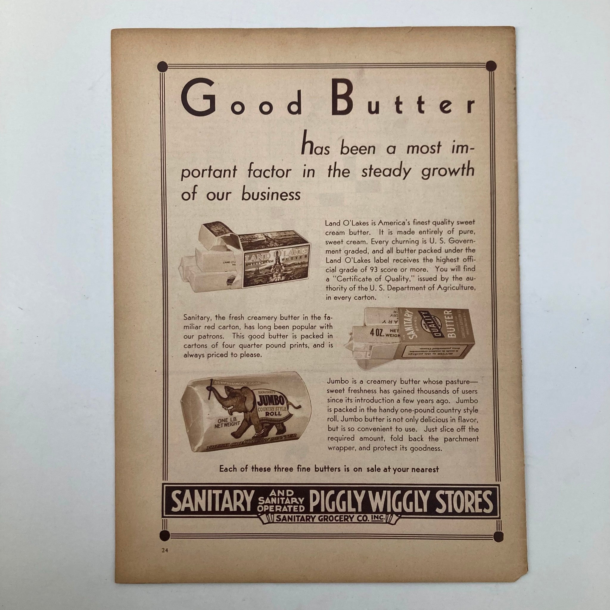 Advertisement page from VTG The Family Circle Magazine, October 14, 1932, promoting butter products with vintage branding, illustrating 1930s grocery trends.