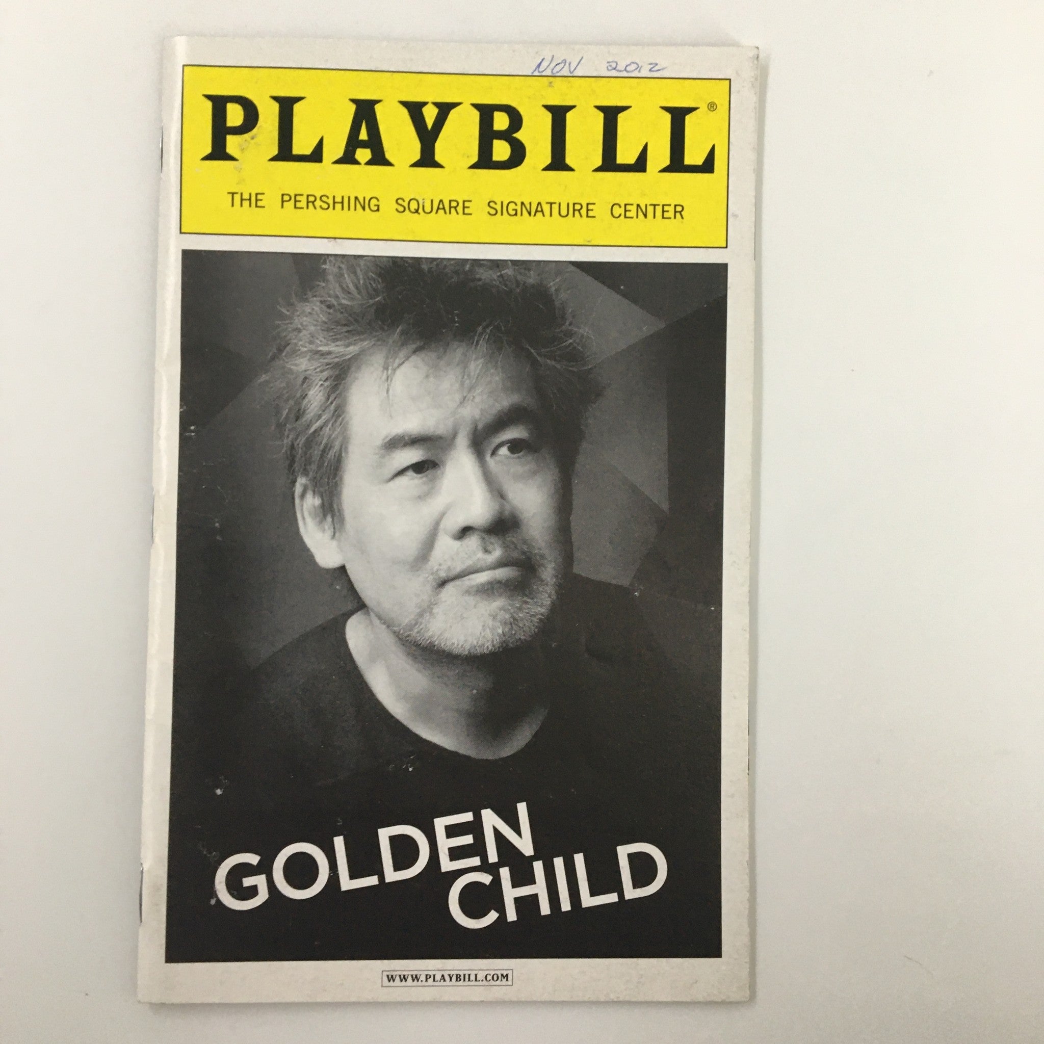 2012 Playbill for Golden Child at The Pershing Square Signature Center, featuring a cover design highlighting the production.