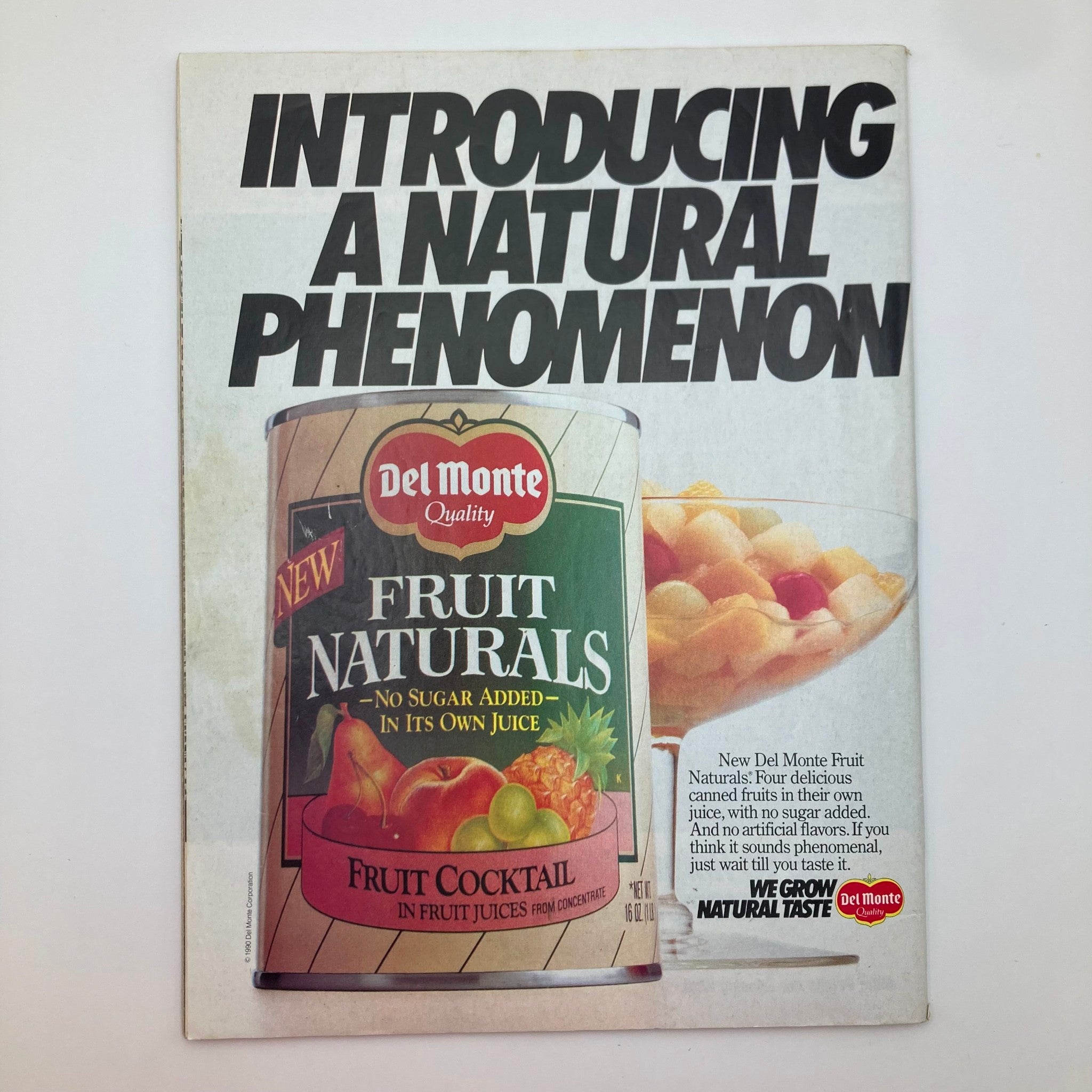 Advertisement page from People Weekly Magazine Fall 1990 'The Decade of Diana at House of Windsor', promoting Del Monte Fruit Naturals.