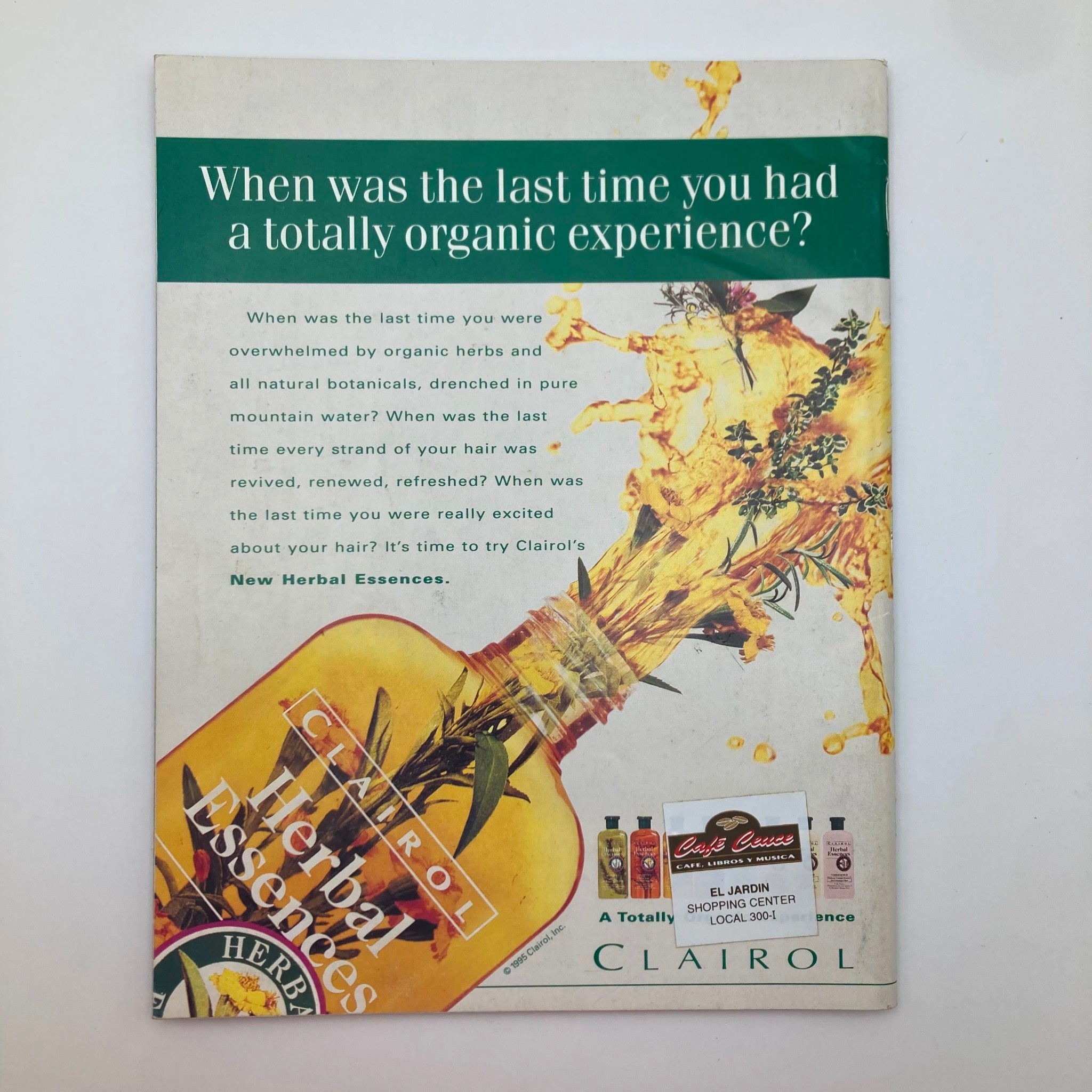Back cover of People Weekly Magazine Spring 1996 The Diana Years Special Photo Issue, featuring an advertisement for Clairol Herbal Essences.