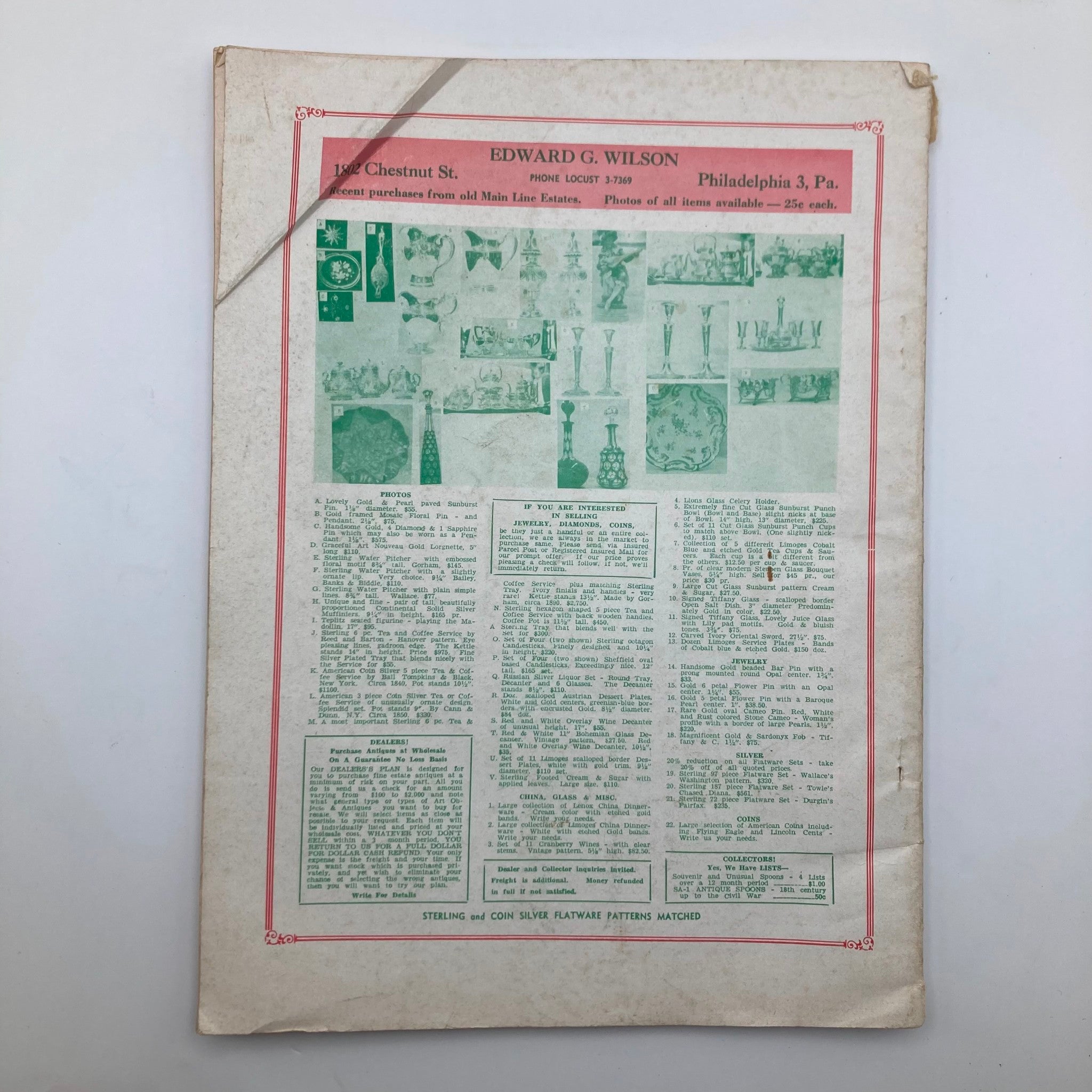 Back cover of VTG Hobbies Magazine December 1963 with advertisements and collector guides, Vol 68 No. 10.
