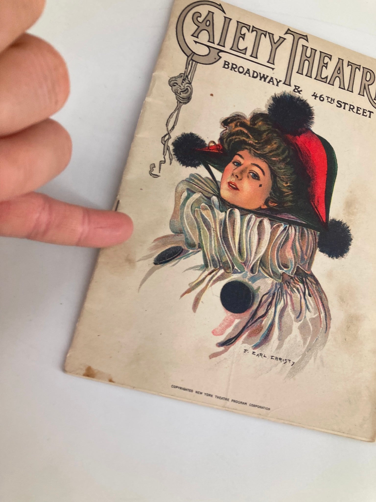 Cover of the 1921 Gaiety Theatre Playbill featuring John Golden Presents Frank Bacon in Lightnin', showcasing vibrant artwork and theatrical design.