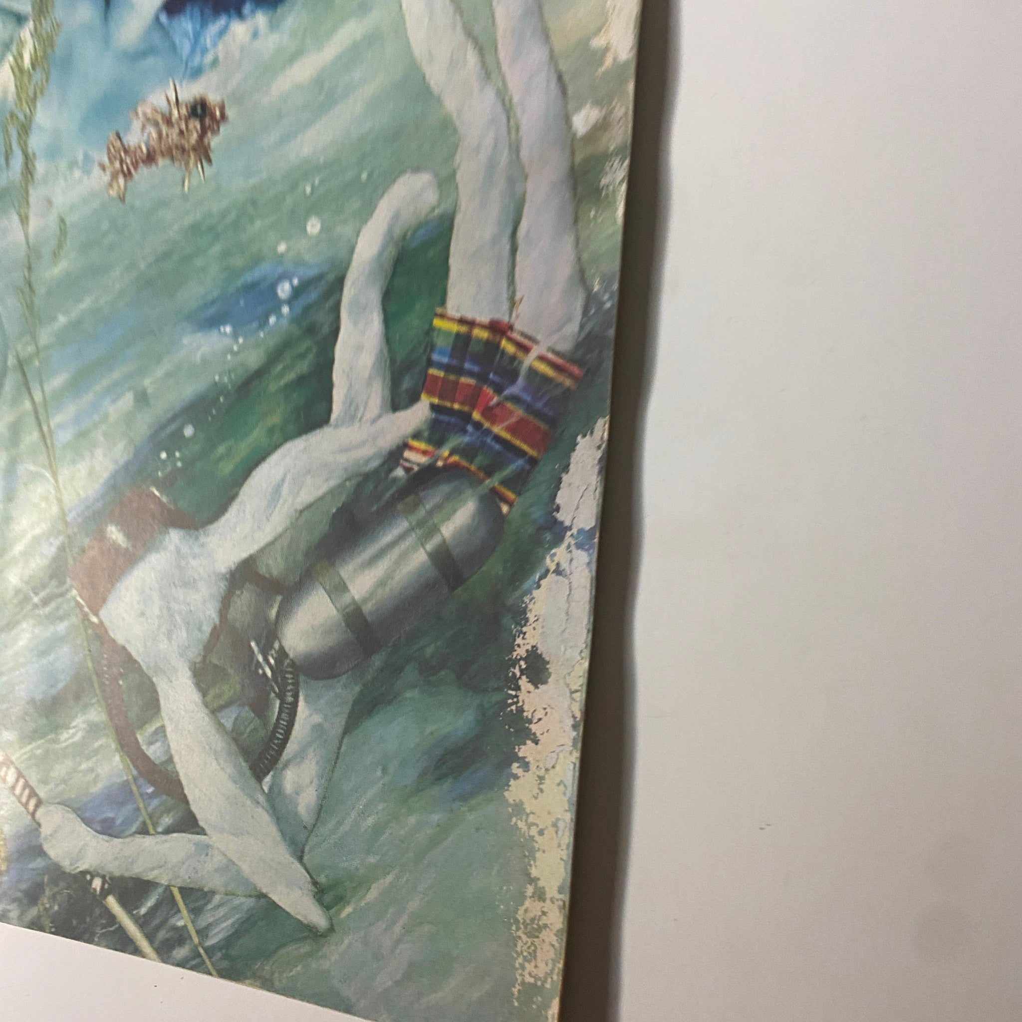 Playboy Magazine August 1955 featuring a vibrant illustration of a diver underwater, capturing the playful spirit of the era.