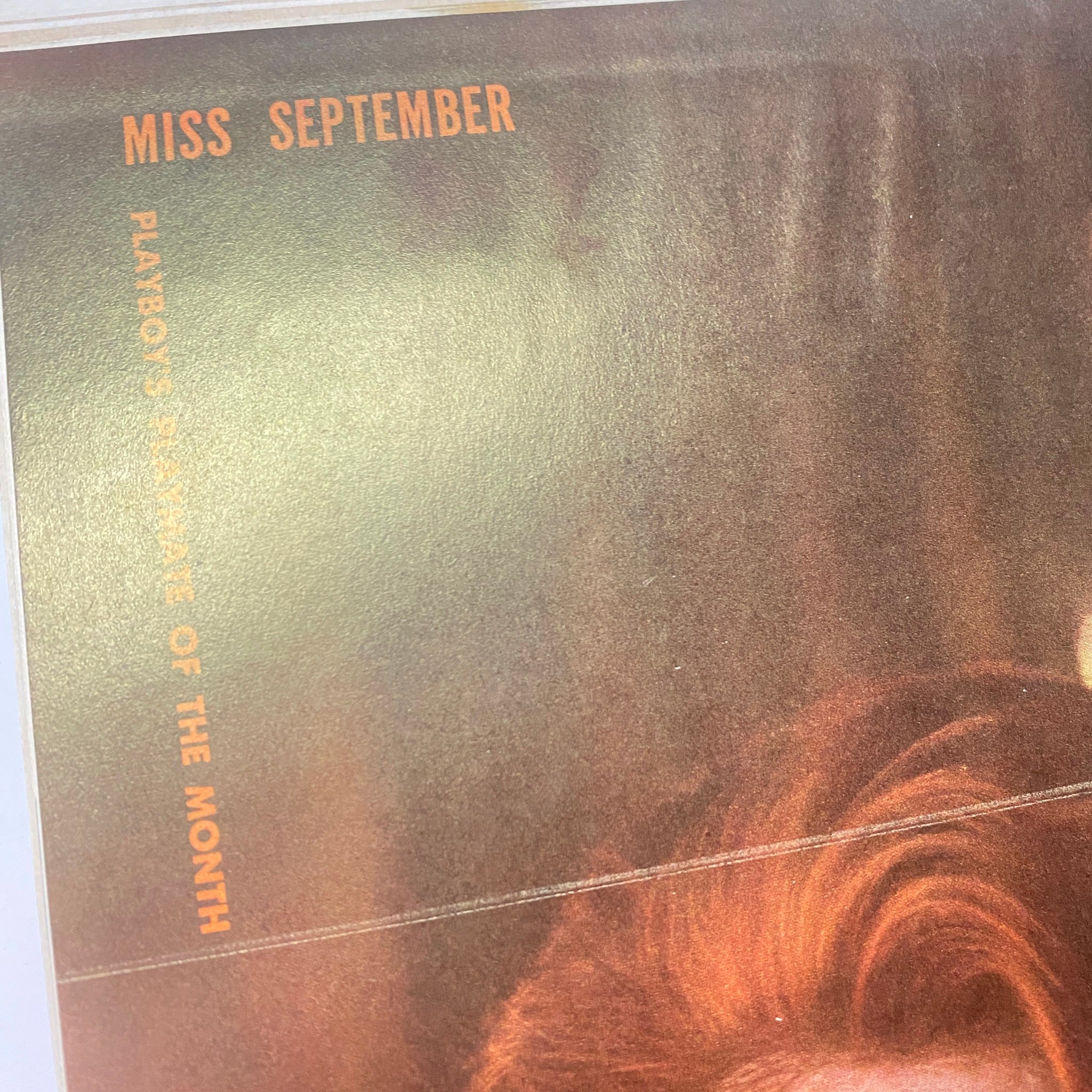 Detail of the Playmate of the Month section titled 'Miss September' from Playboy Magazine September 1957, showcasing Jacquelyn Prescott.