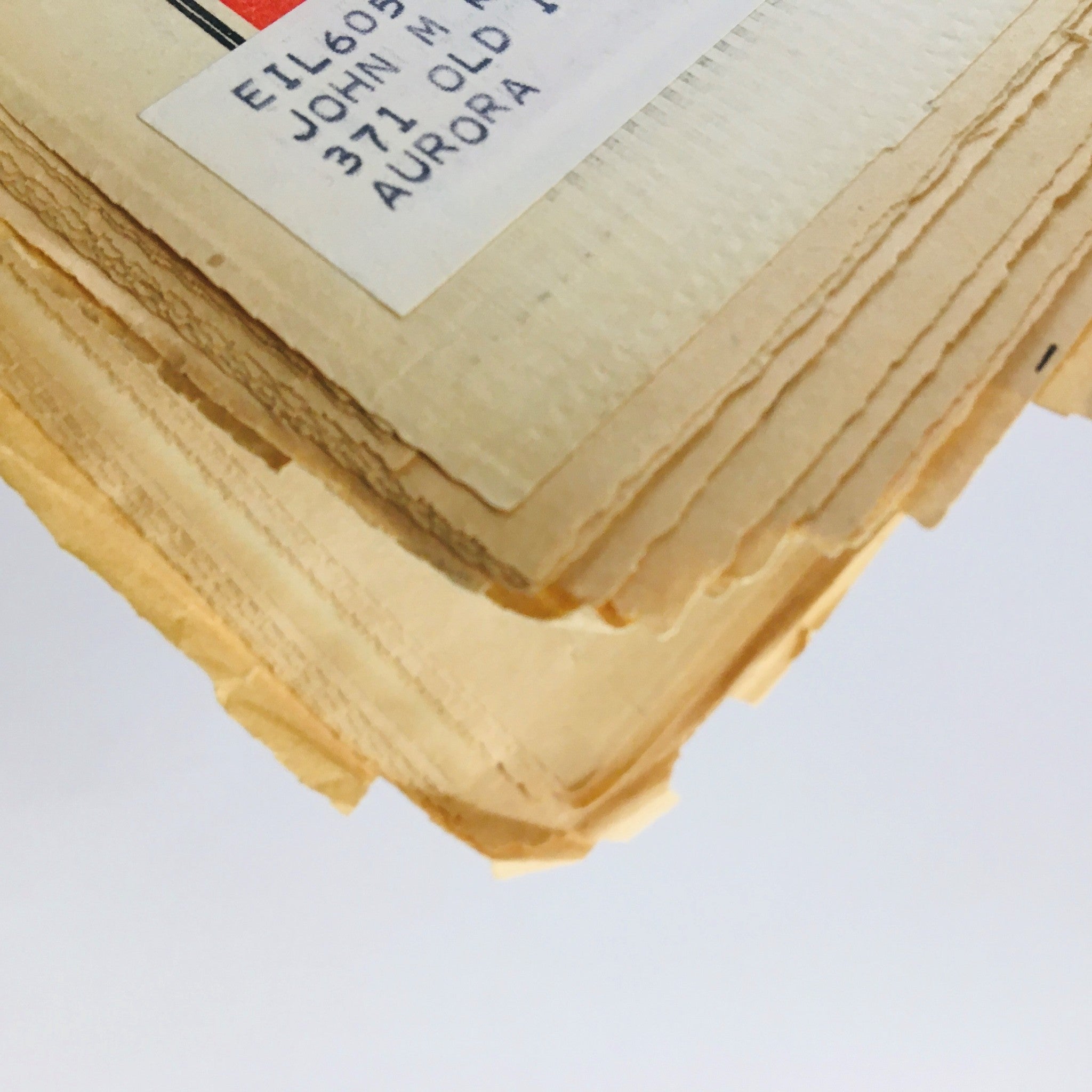 Back cover of Rolling Stone Magazine, April 29, 1971, showing the address label and detailing on the spine.