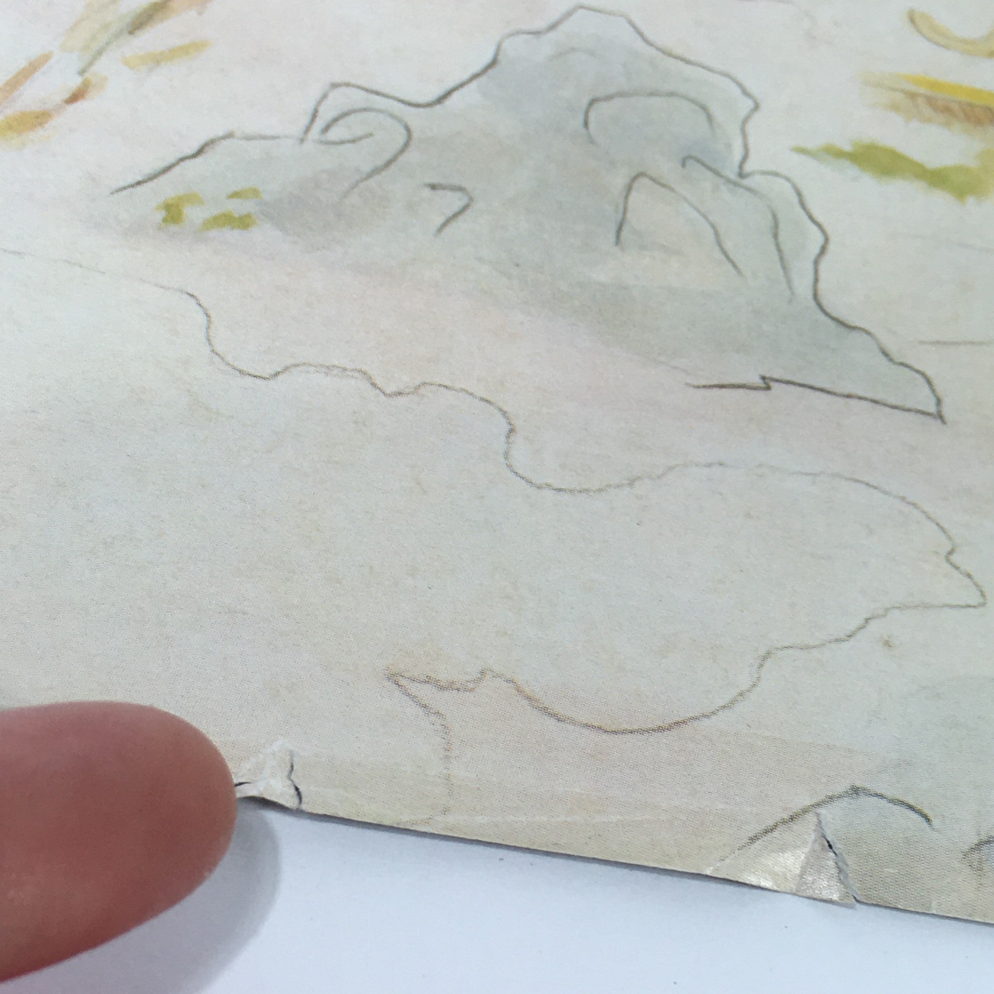 Close-up view of the COVER ONLY - The New Yorker Magazine April 2 1979, highlighting minor wear and a slight tear on the edges.