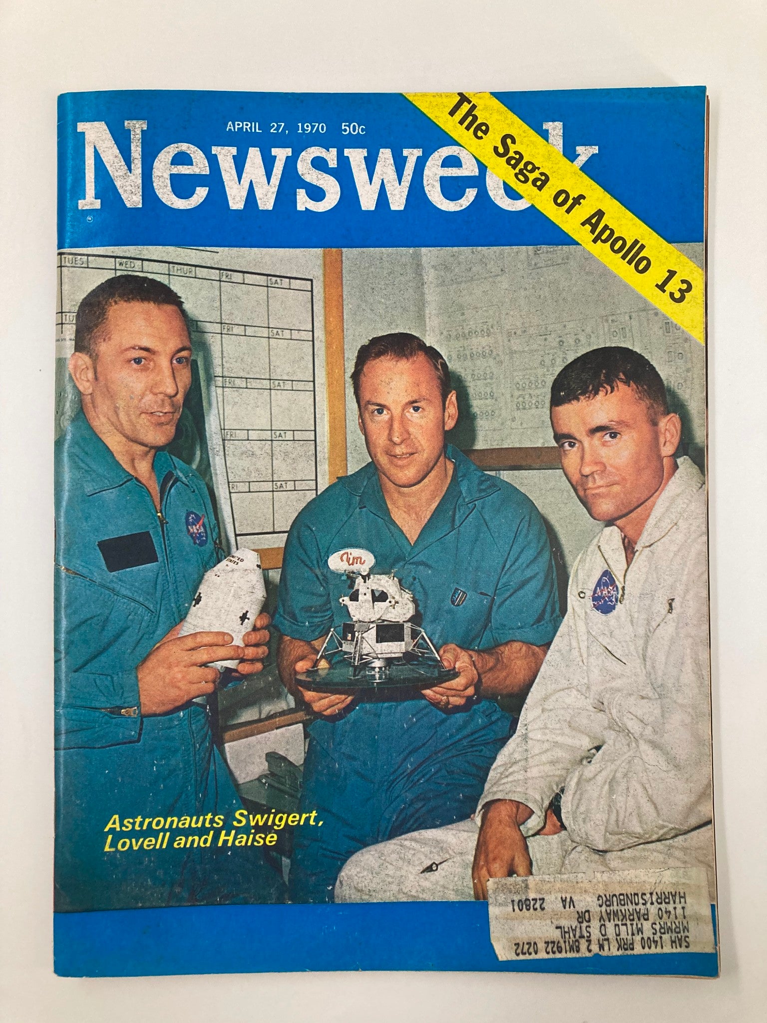VTG Newsweek Magazine April 27 1970 featuring astronauts Swigert, Lovell, and Haise with imagery of the Apollo 13 mission.