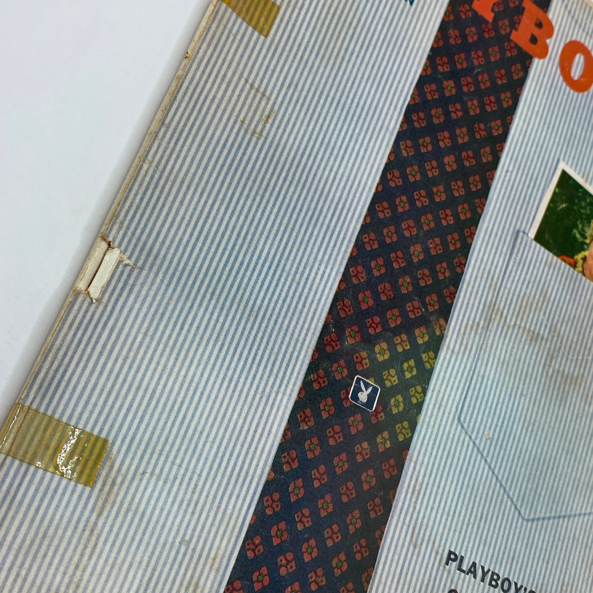 Close-up view of the VTG Playboy Magazine September 1958 cover highlighting the texture and age elements, featuring the magazine's iconic design.