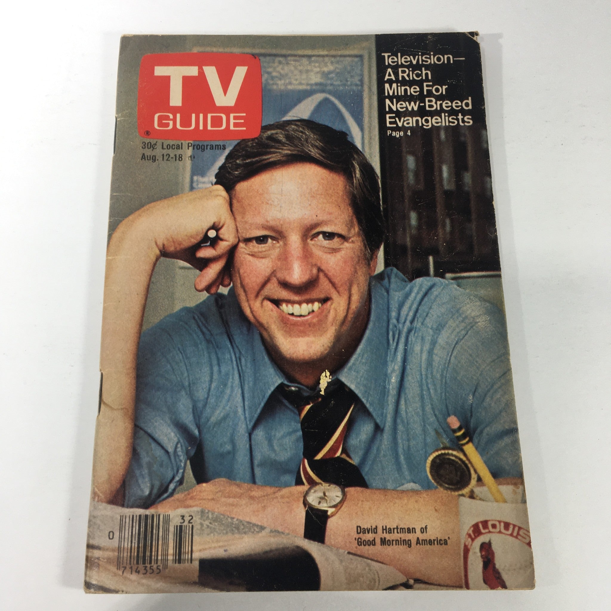 VTG TV Guide Magazines August 12-18 1978 featuring David Hartman on the cover, showcasing nostalgic television programming highlights from the 1970s.