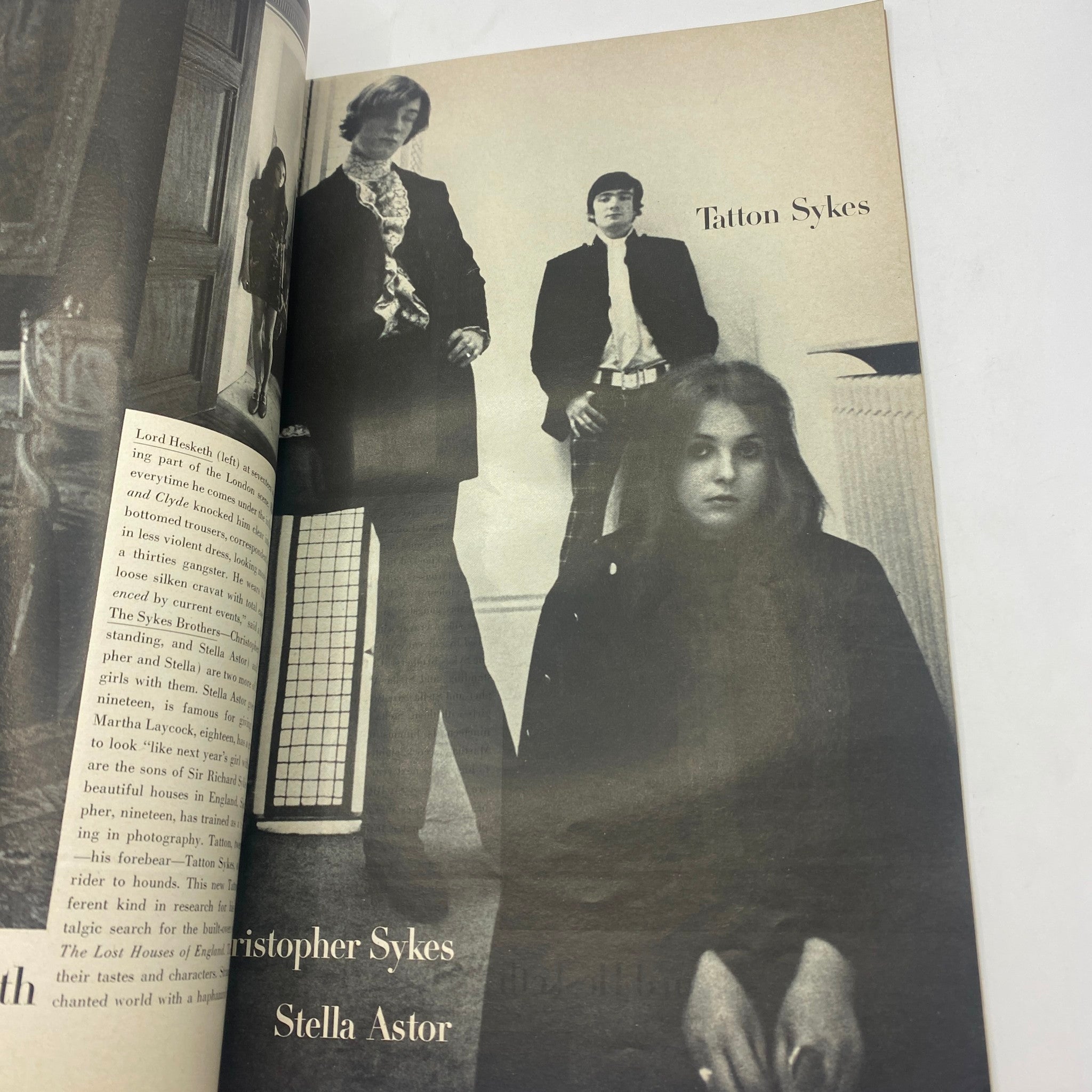 Vogue Magazine November 15, 1967 image of model Tatton Sykes and Stella Astor, showcasing fashion trends of the 1960s.