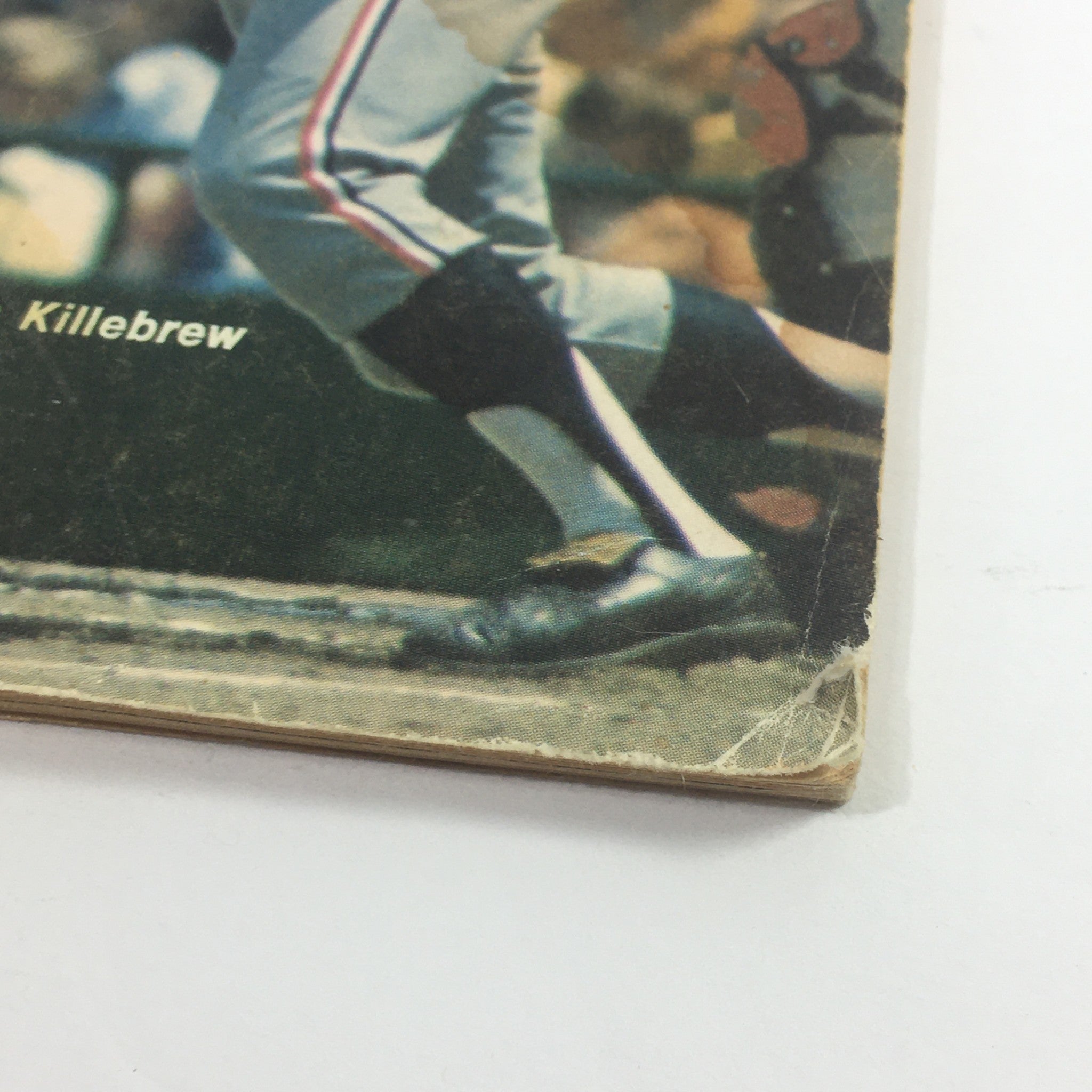 Close-up view of the March 1973 Baseball Digest Magazine cover highlighting Harmon Killebrew, emphasizing its collectible condition and vintage appeal.