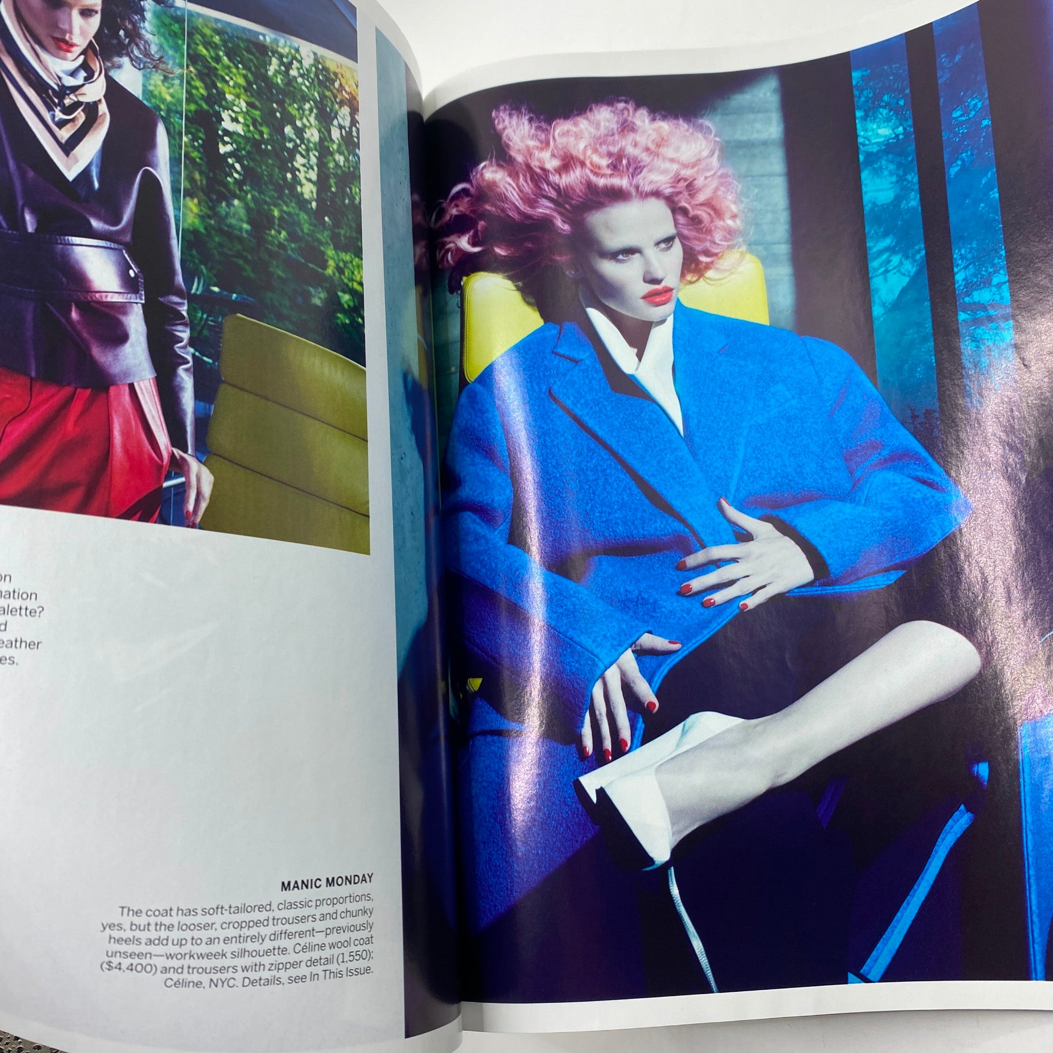 Vogue Magazine July 2012 featuring a fashion editorial with a model in vibrant clothing and bold makeup, styled for modern looks.