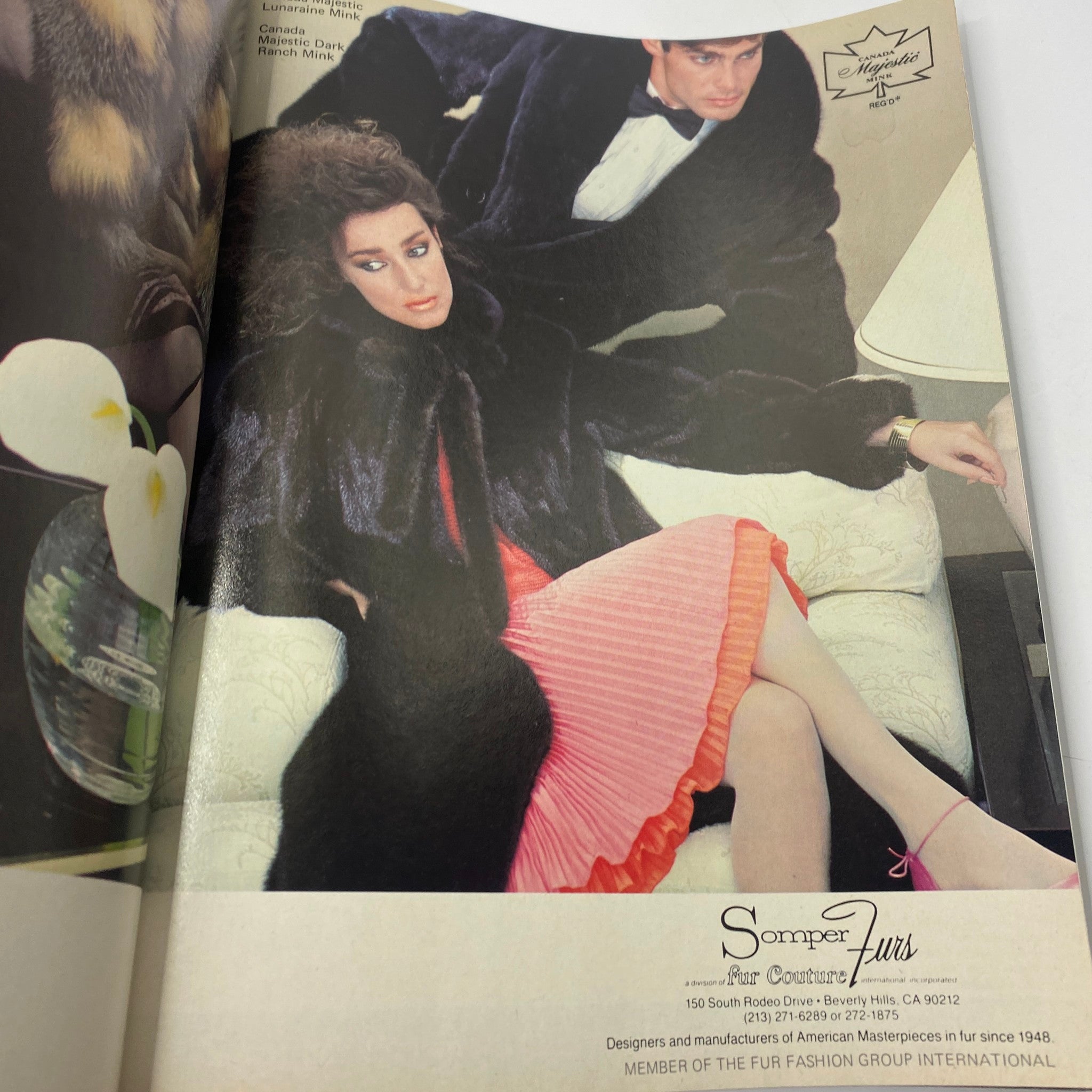 VTG Vogue Magazine October 1981 Nastassja Kinski by Richard Avedon featuring a luxurious fashion spread with a model in a fur coat and pink skirt, showcasing classic 80s style.