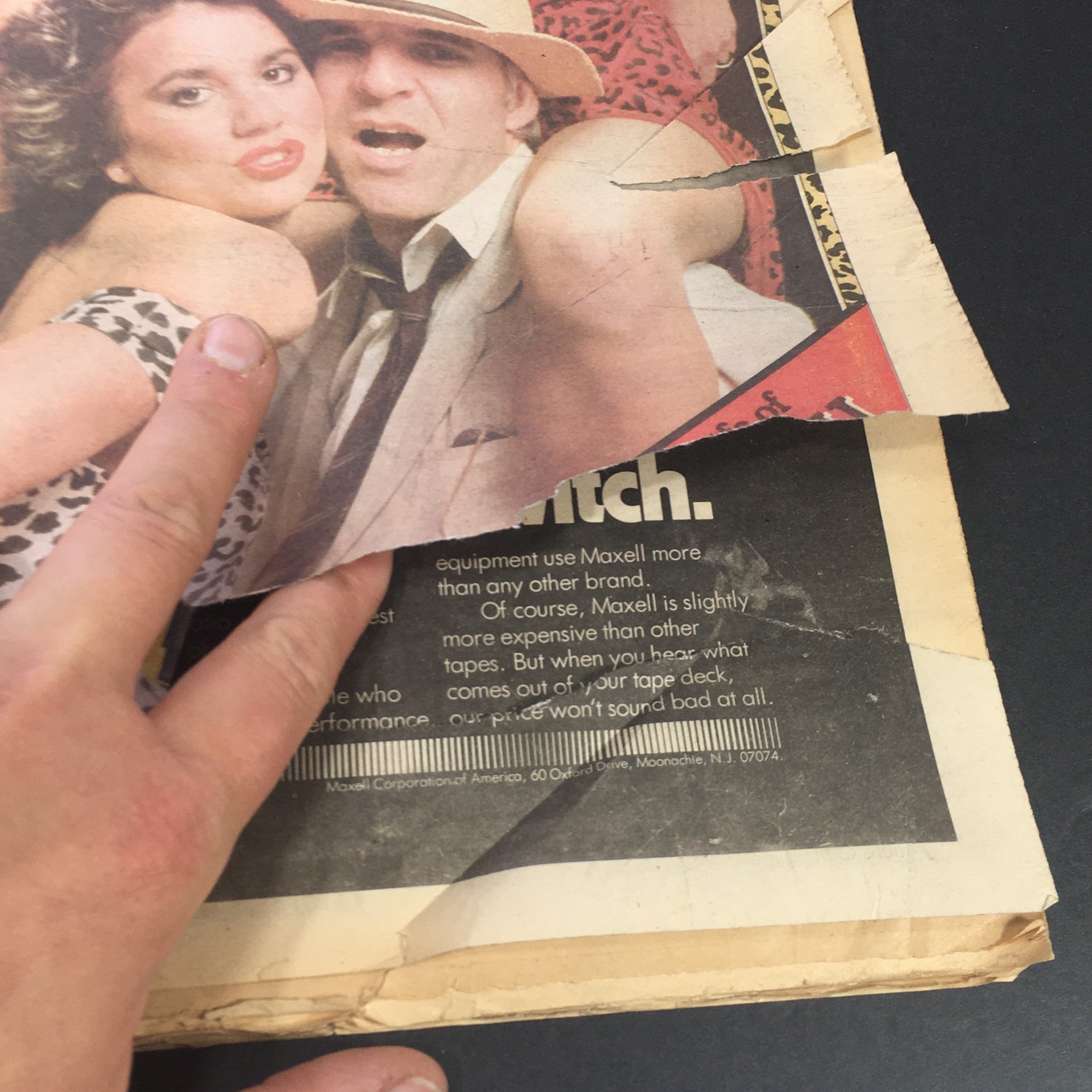 Close-up view of the VTG Rolling Stone Magazine November 30, 1978, focusing on the cover details including the headlines about Keith Richards and Van Morrison, along with visible wear and historical elements of the magazine.