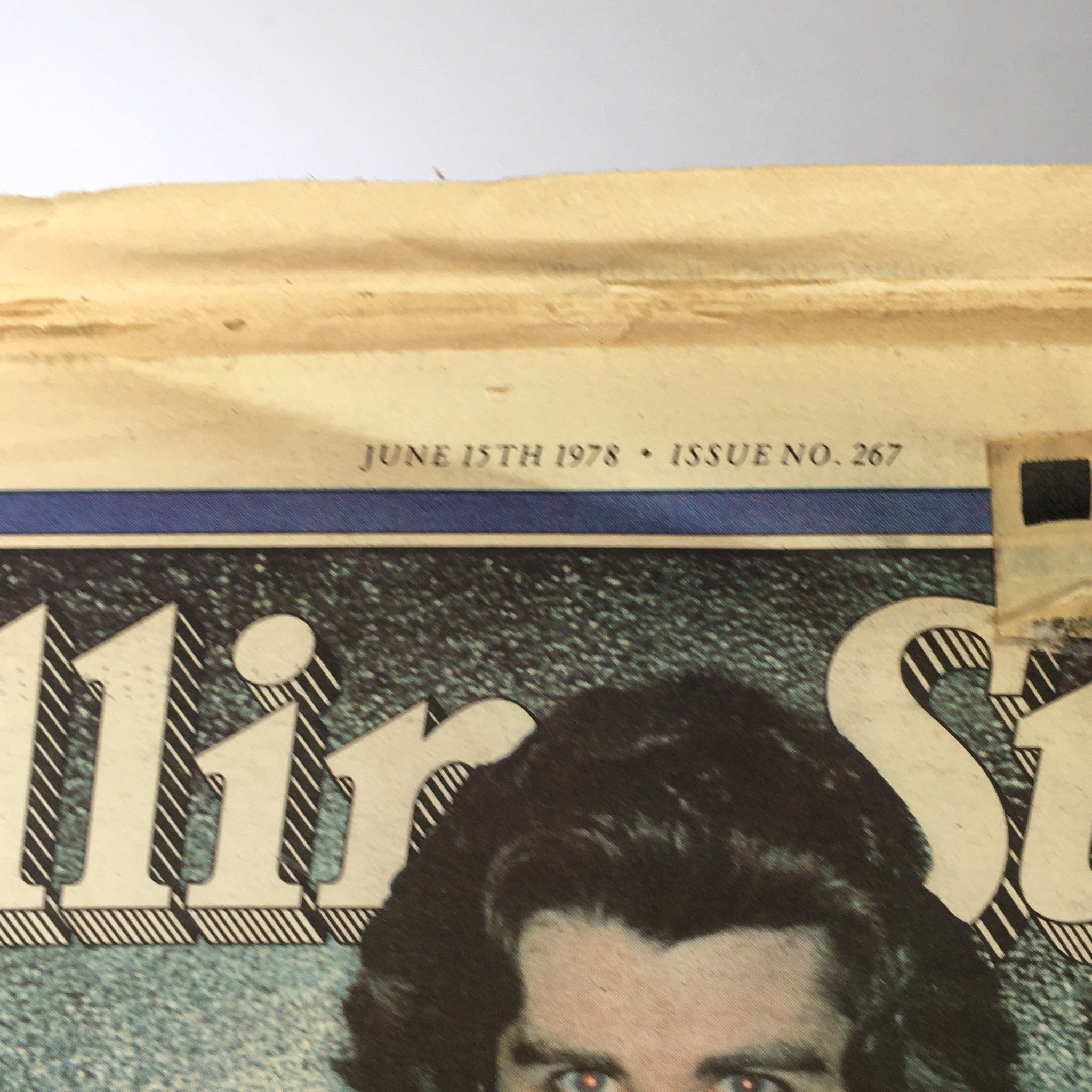 Close-up of the publication date and issue number from the cover of VTG Rolling Stone Magazine June 15 1978.