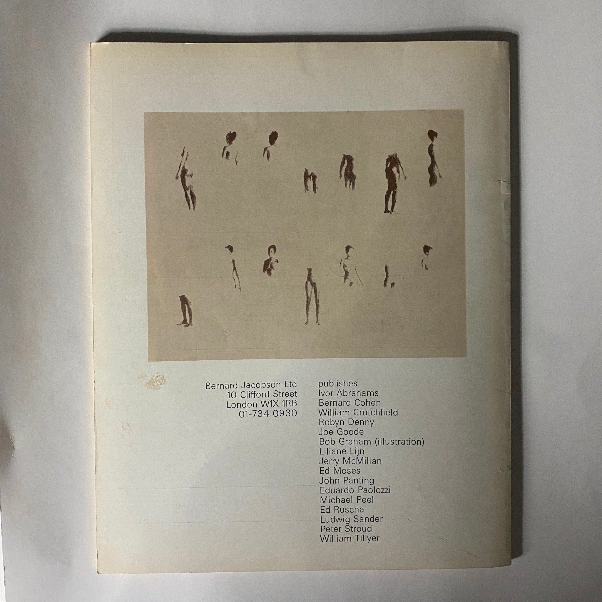 Back cover of VTG Studio International Magazine December 1971, showcasing minimalistic illustrations, highlighting the magazine's artistic themes and relevant publishing information.