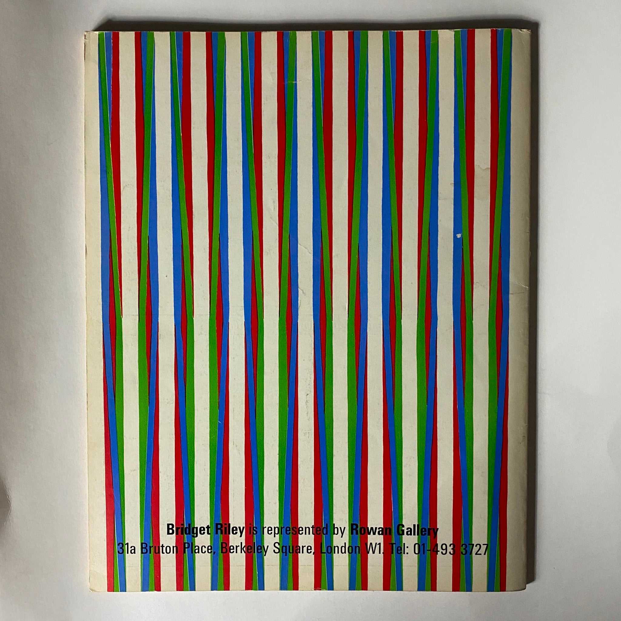 Cover of VTG Studio International Magazine July 1971 featuring colorful vertical stripes in red, blue, green, and white, with text indicating representation by Rowan Gallery.