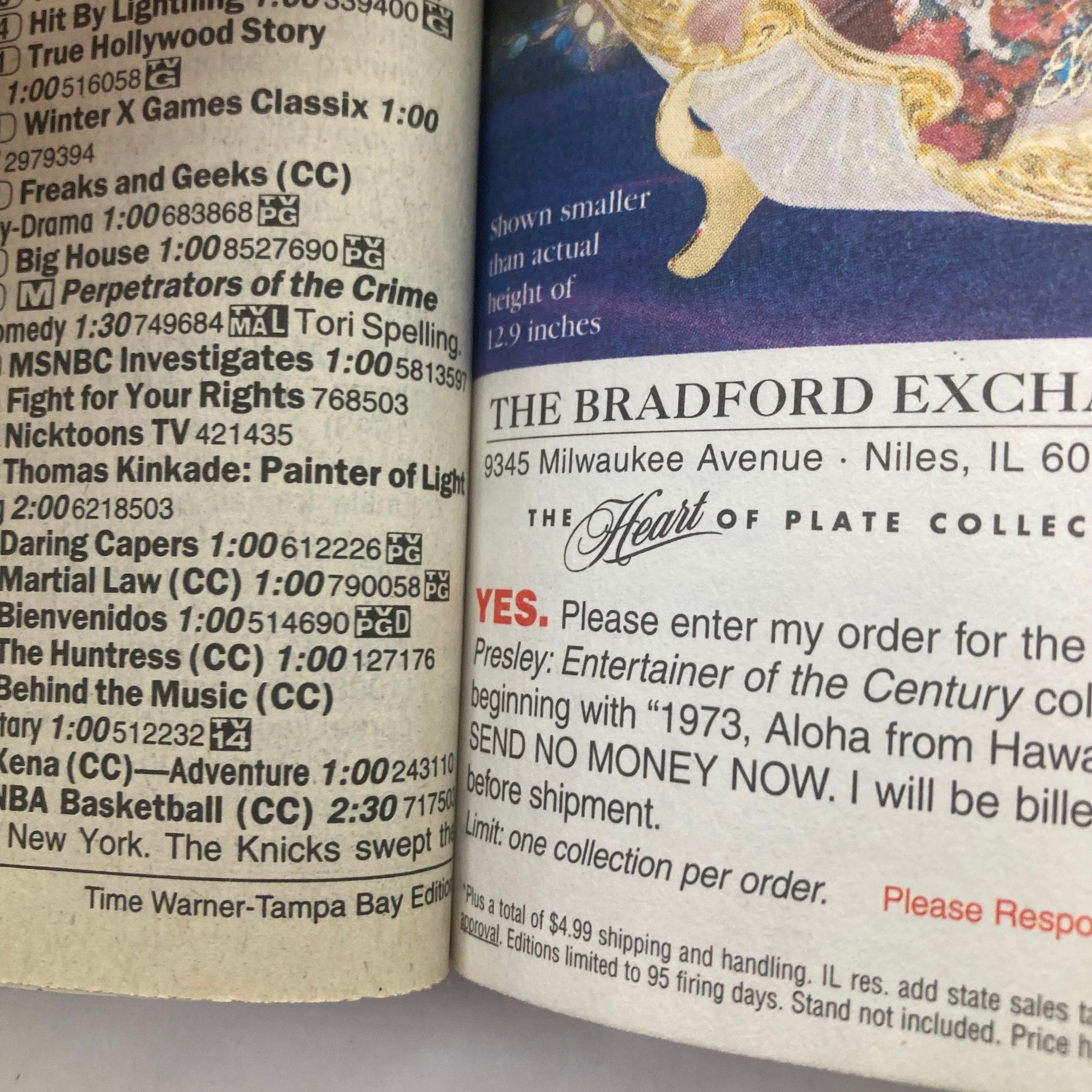 Inside page of the TV Guide Magazine January 13 2001, displaying ad listings and TV schedule details from that era, highlighting the nostalgic television landscape and offering insights into popular shows of the early 2000s.