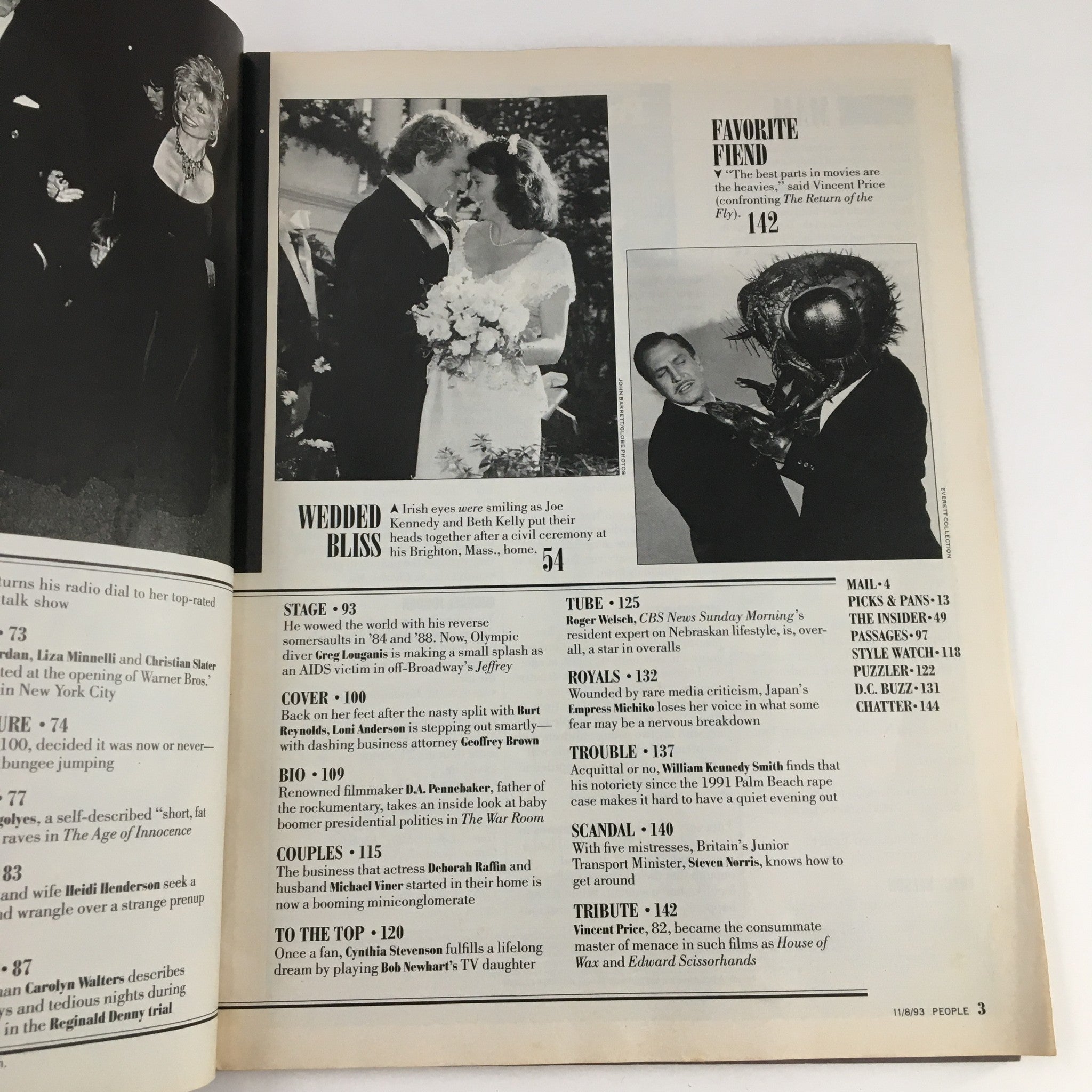 Another interior page from People Weekly Magazine November 28, 1993 showing wedding features and celebrity news, enhancing the vintage magazine's allure and pop culture insights.