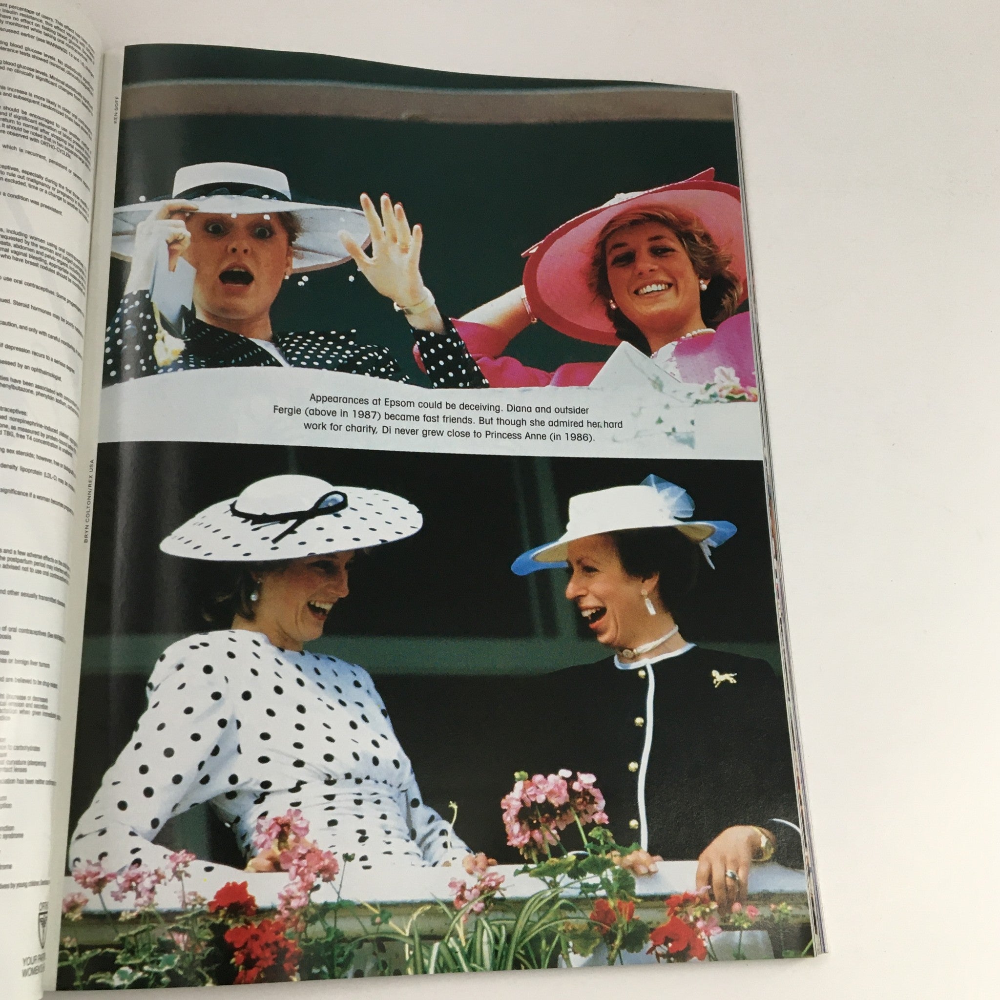 Joyful moment captured in People Weekly Magazine Fall 1997 featuring Diana, Princess of Wales, and friends in elegant hats, showcasing royal style and charm.