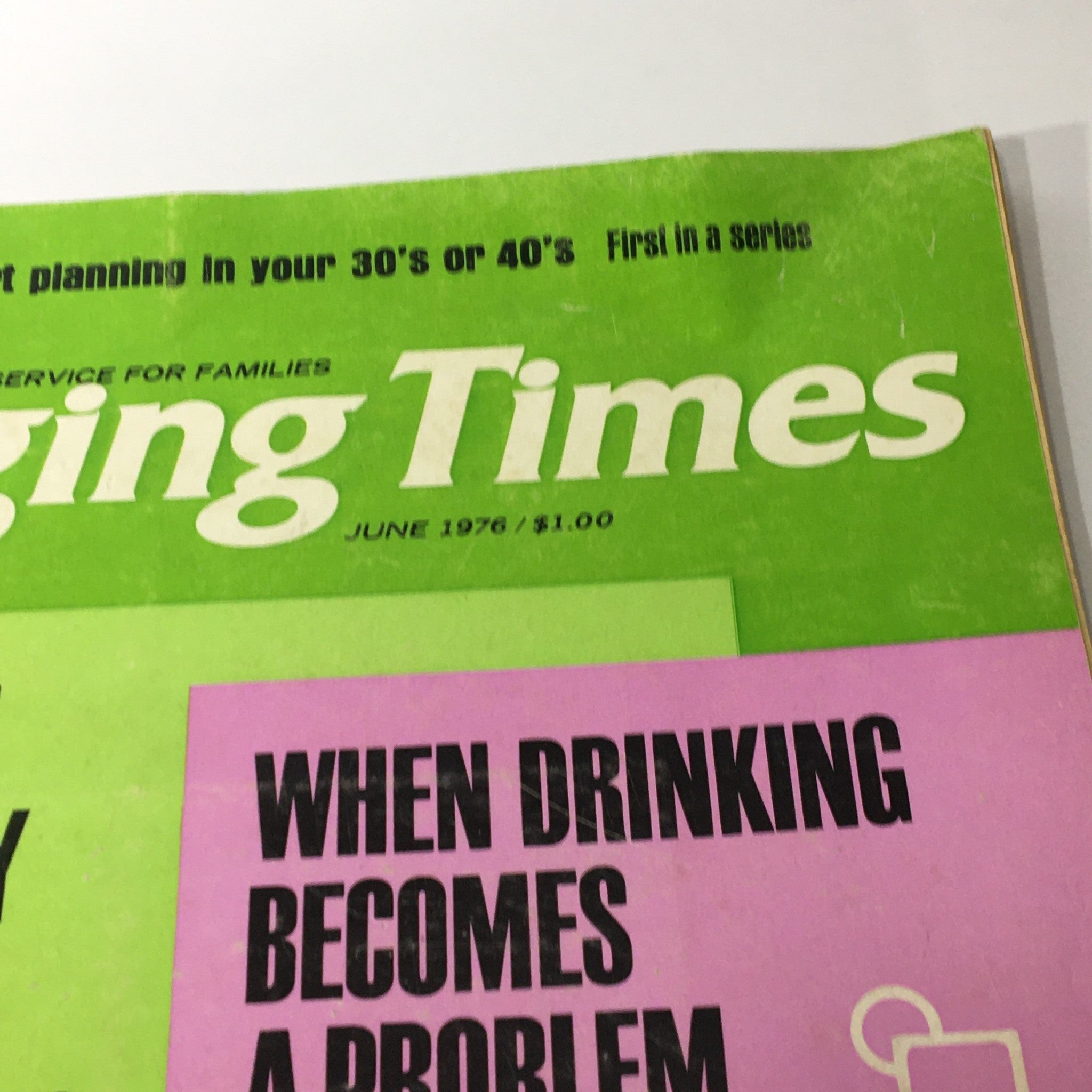 Close-up of the VTG Changing Times Magazine June 1976 cover with headlines about investment pools and social issues.