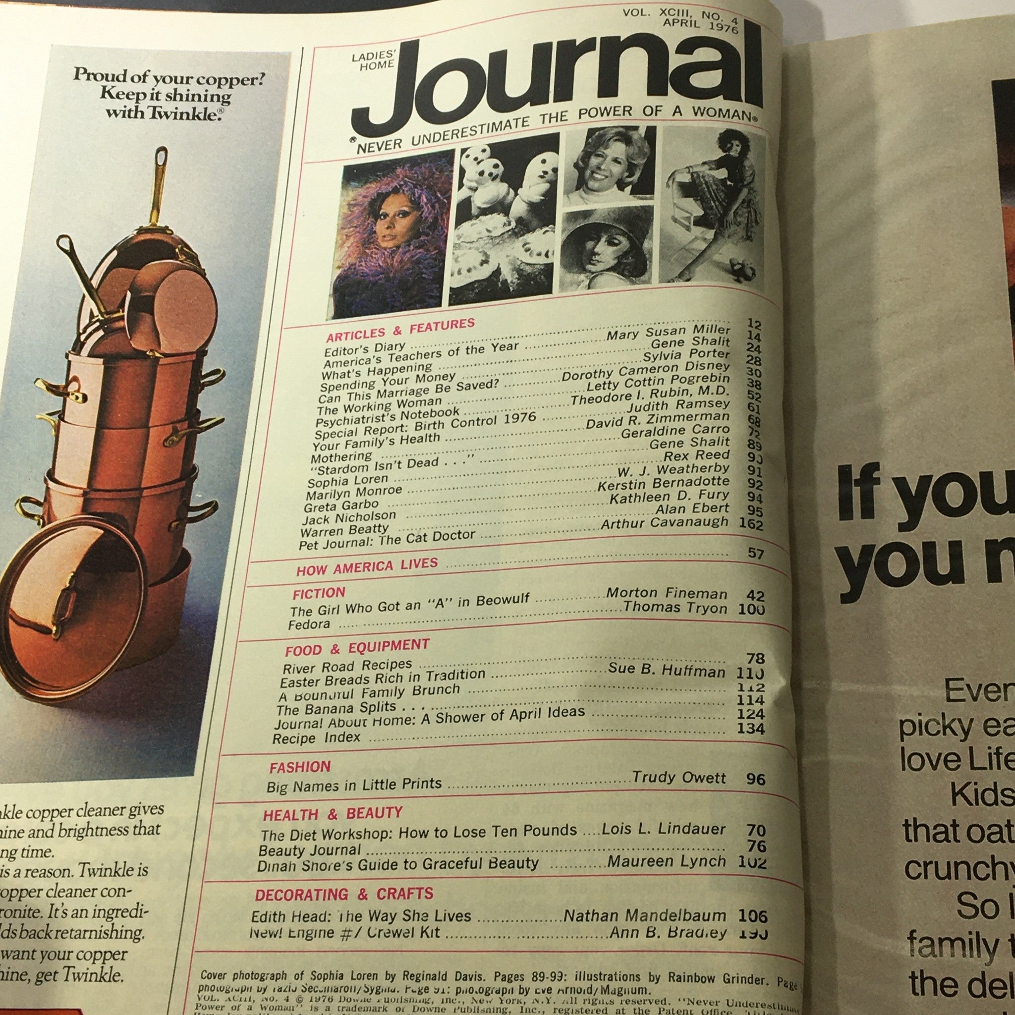 Interior page of VTG Journal Magazine April 1976 Vol XCIII #4 displaying articles and features, emphasizing the magazine's content and layout.