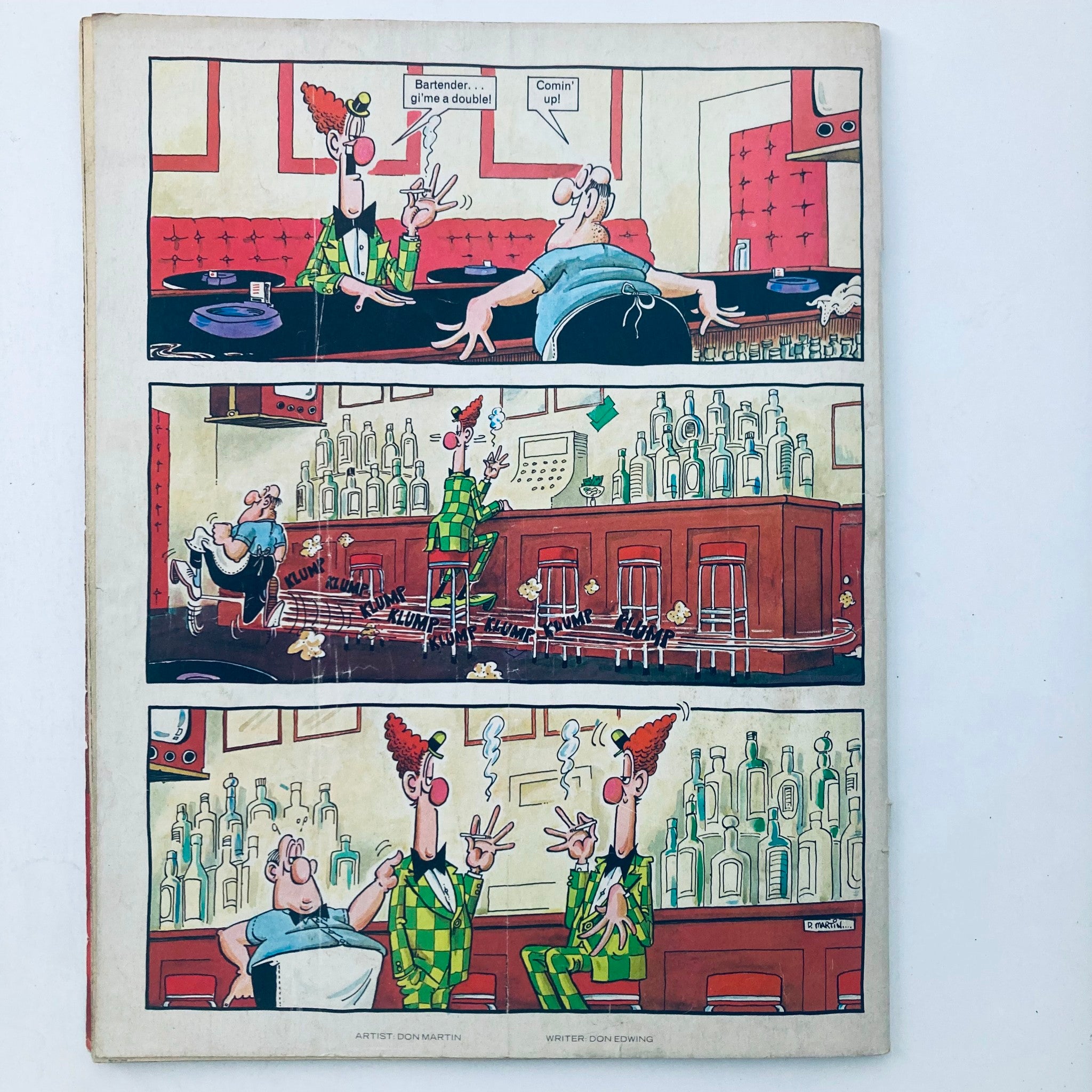 Comic strip from VTG Mad Magazine April 1979 No. 206 with a funny scene set in a bar, showcasing classic Mad humor.