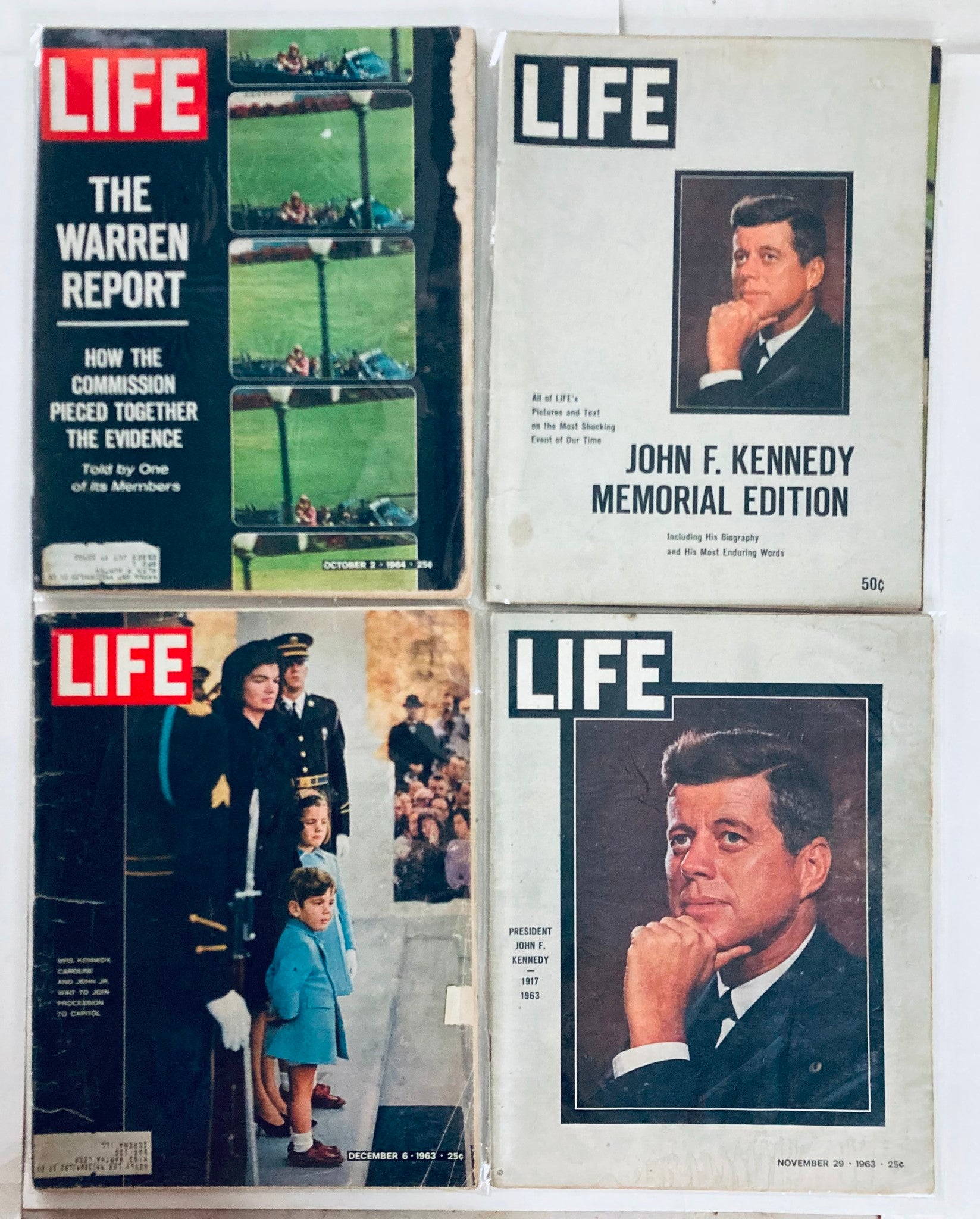 Lot of 19 Life Magazines covering JFK and Jackie Kennedy, including memorial editions and photographs of significant moments of the era.