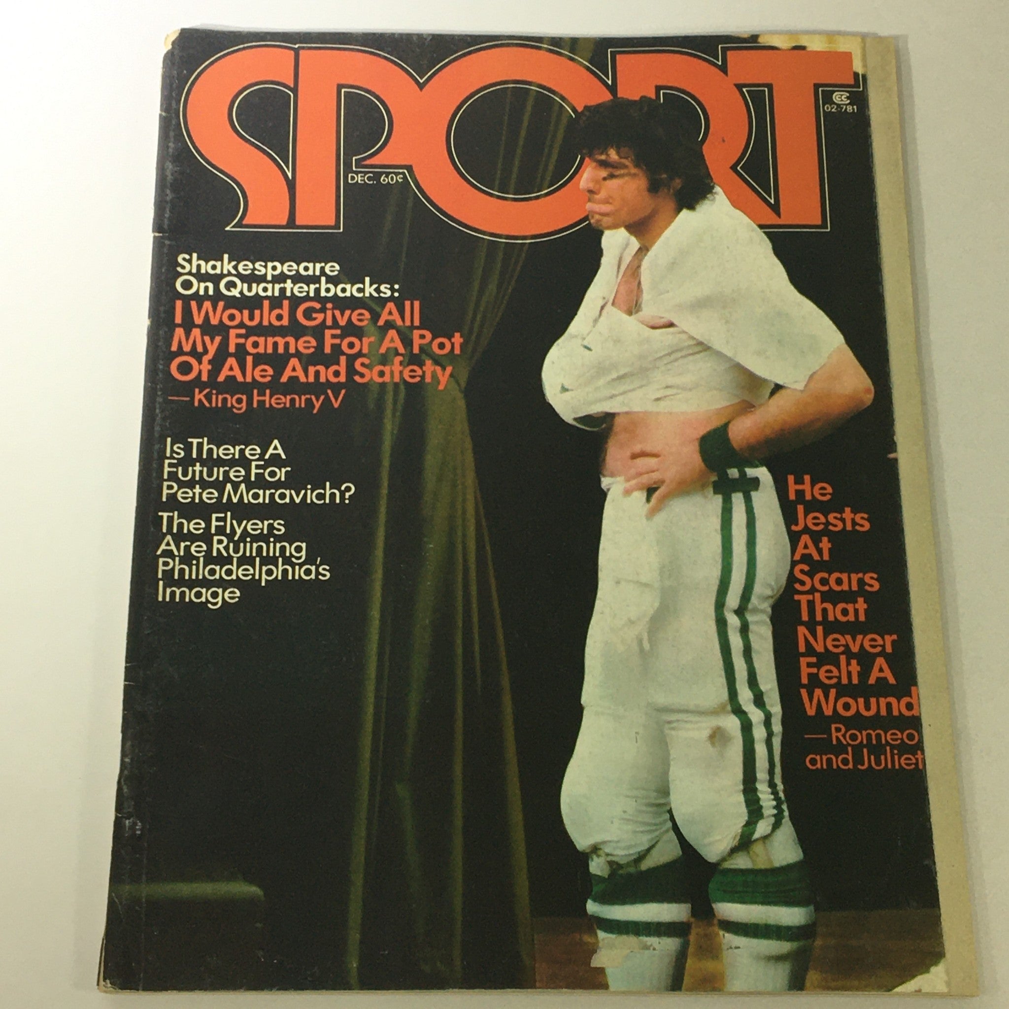 Sport Magazine December 1973 cover featuring Joe Namath and John Huarte, highlighting sports insights and cultural commentary from that era.