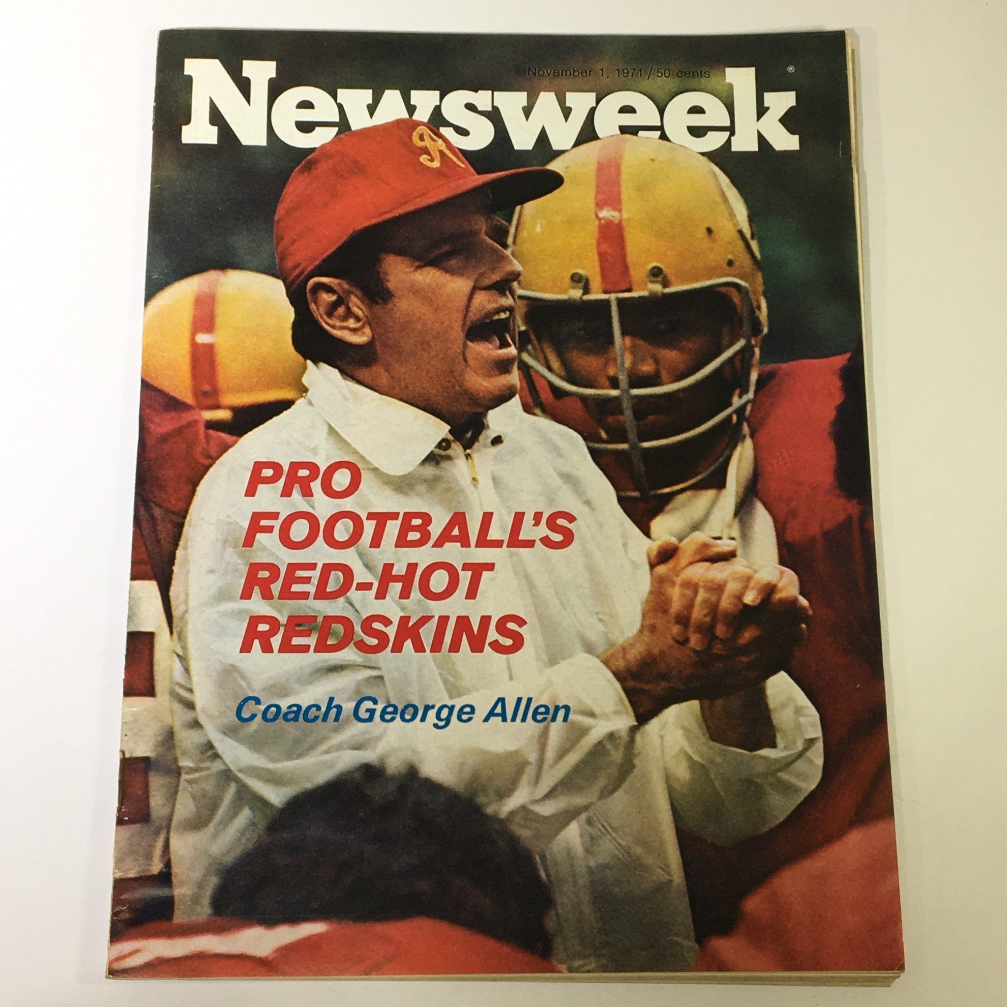VTG Newsweek Magazine November 1 1971 featuring Coach George Allen on the cover, highlighting Pro Football's Red-Hot Redskins.