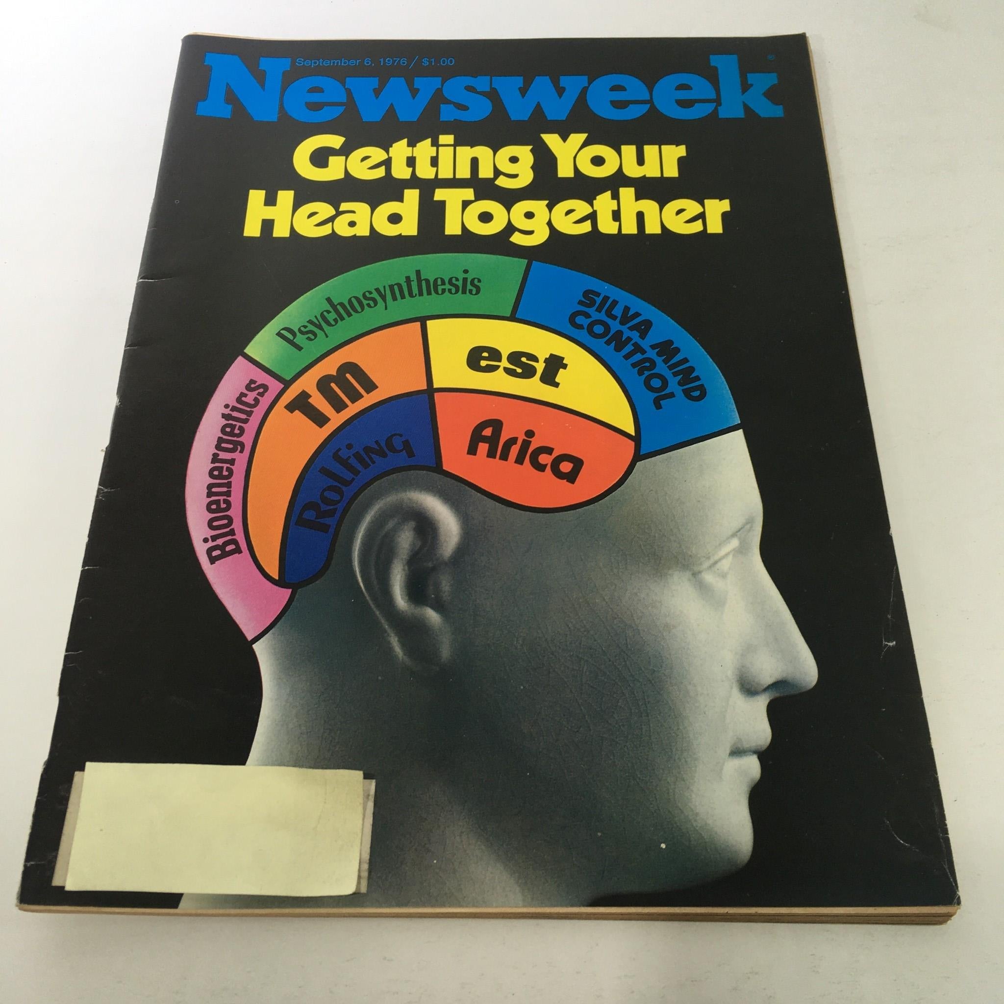Cover of Newsweek Magazine: September 6, 1976 titled 'Getting Your Head Together', featuring a profile silhouette with colorful graphics depicting various mental and personal development themes.