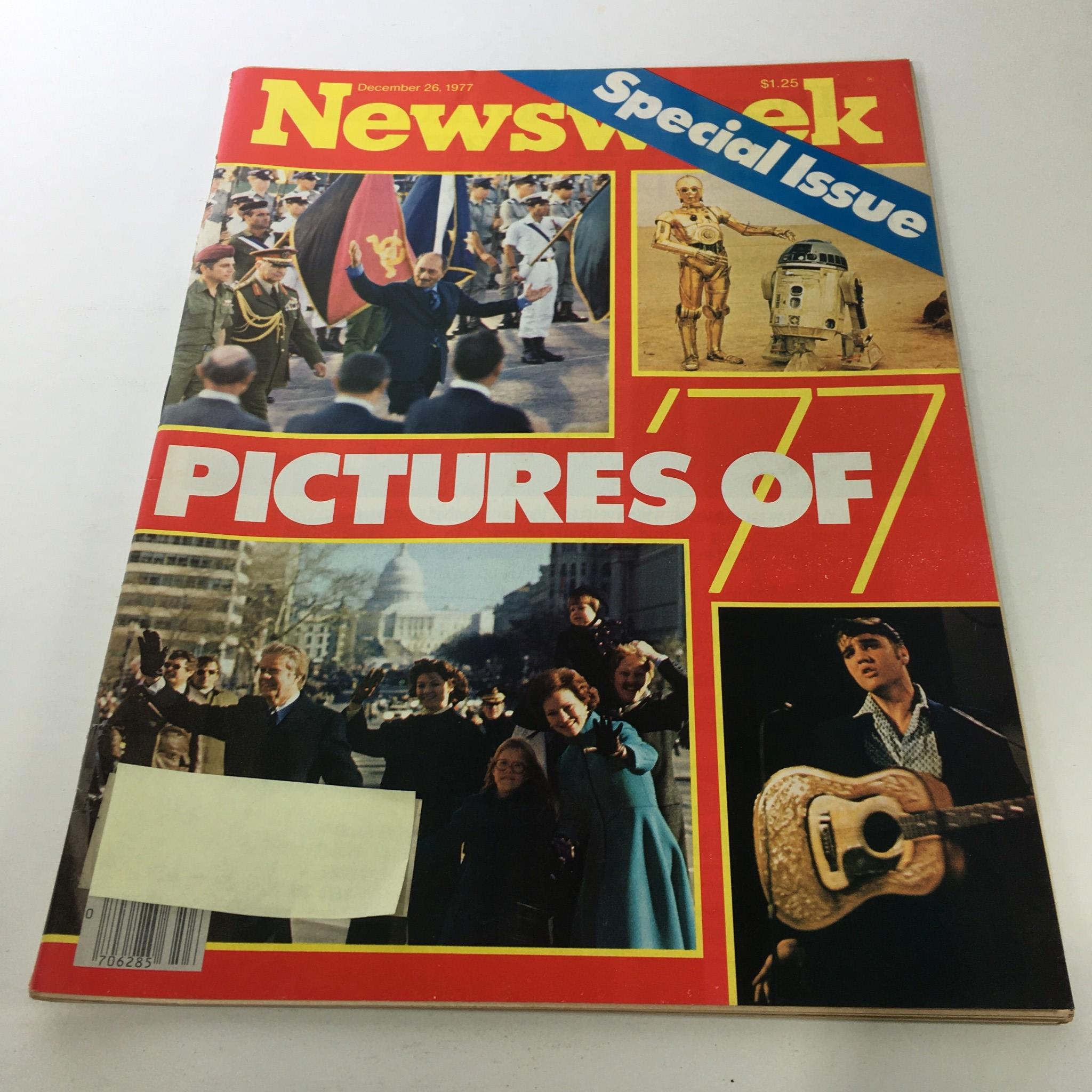 Cover of VTG Newsweek Magazine: December 26, 1977 - Special Issue: The Year in Pictures of 1977, featuring iconic images from the year such as cultural events and notable personalities.