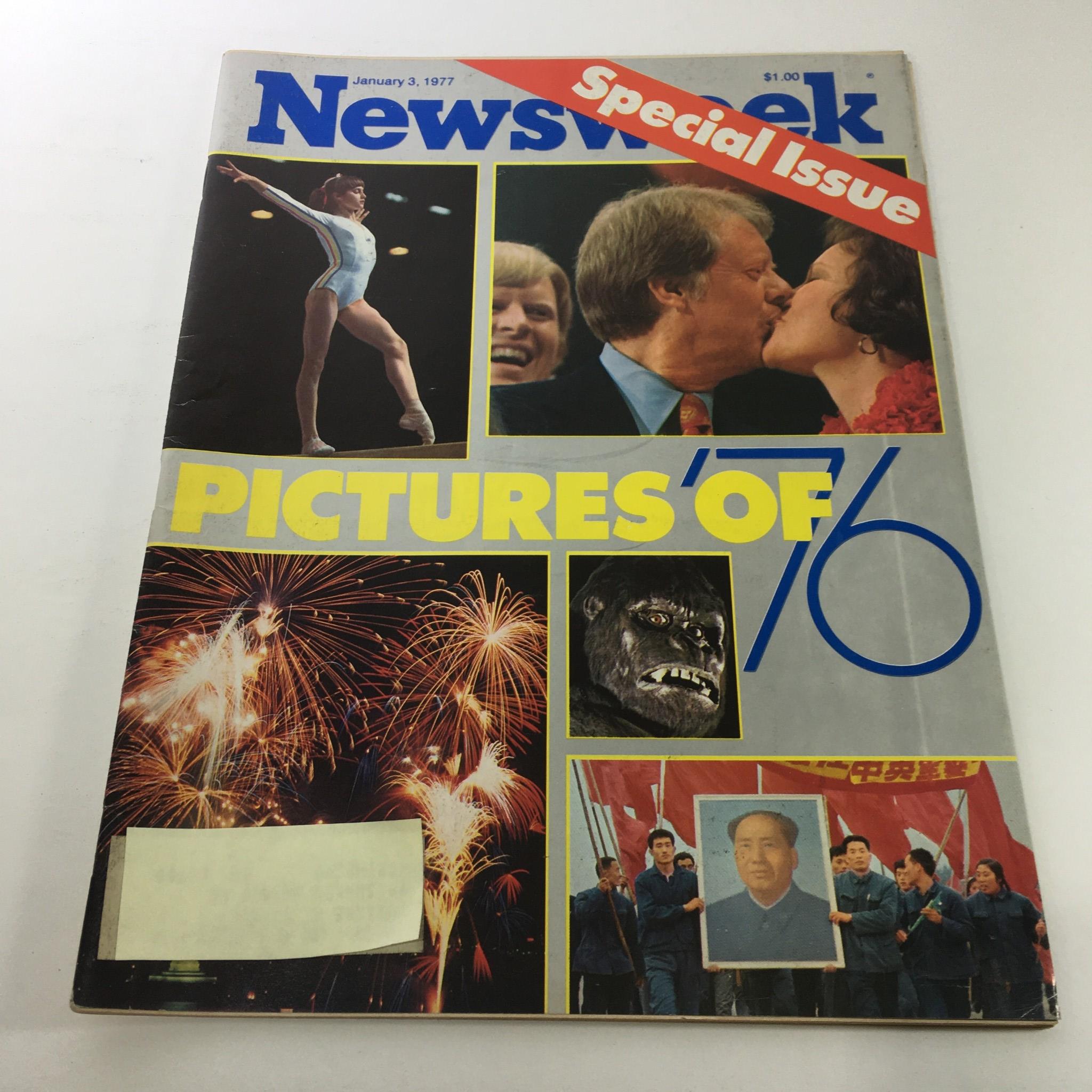 Cover of VTG Newsweek Magazine: January 3, 1977 - The Year in Pictures of 1976, featuring various historical images including sports, celebrations, and notable figures, and labeled as a special issue.