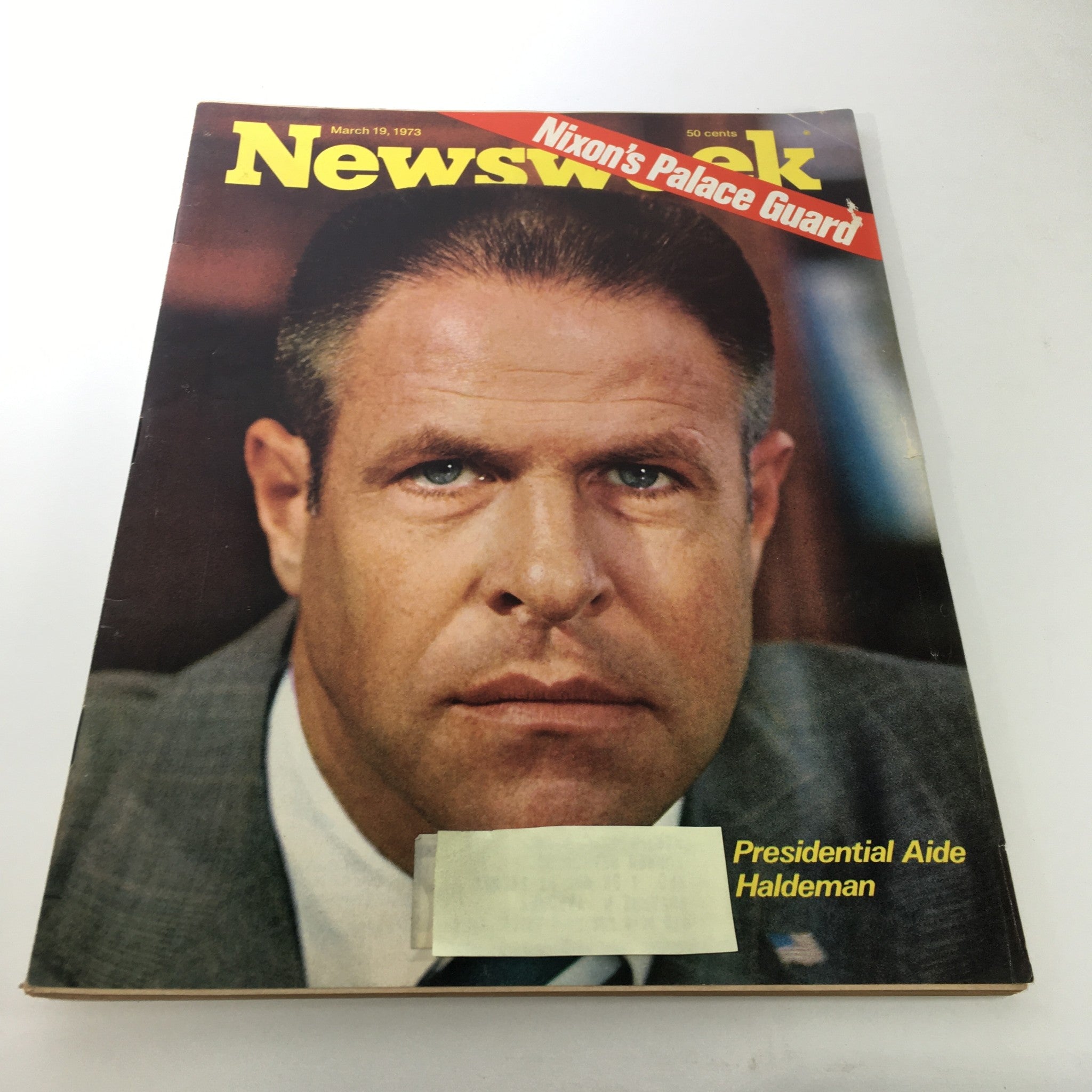 Cover of the vintage Newsweek magazine from March 19, 1973, titled 'Richard Nixon's Palace Guard', featuring a close-up of Presidential aide Haldeman.