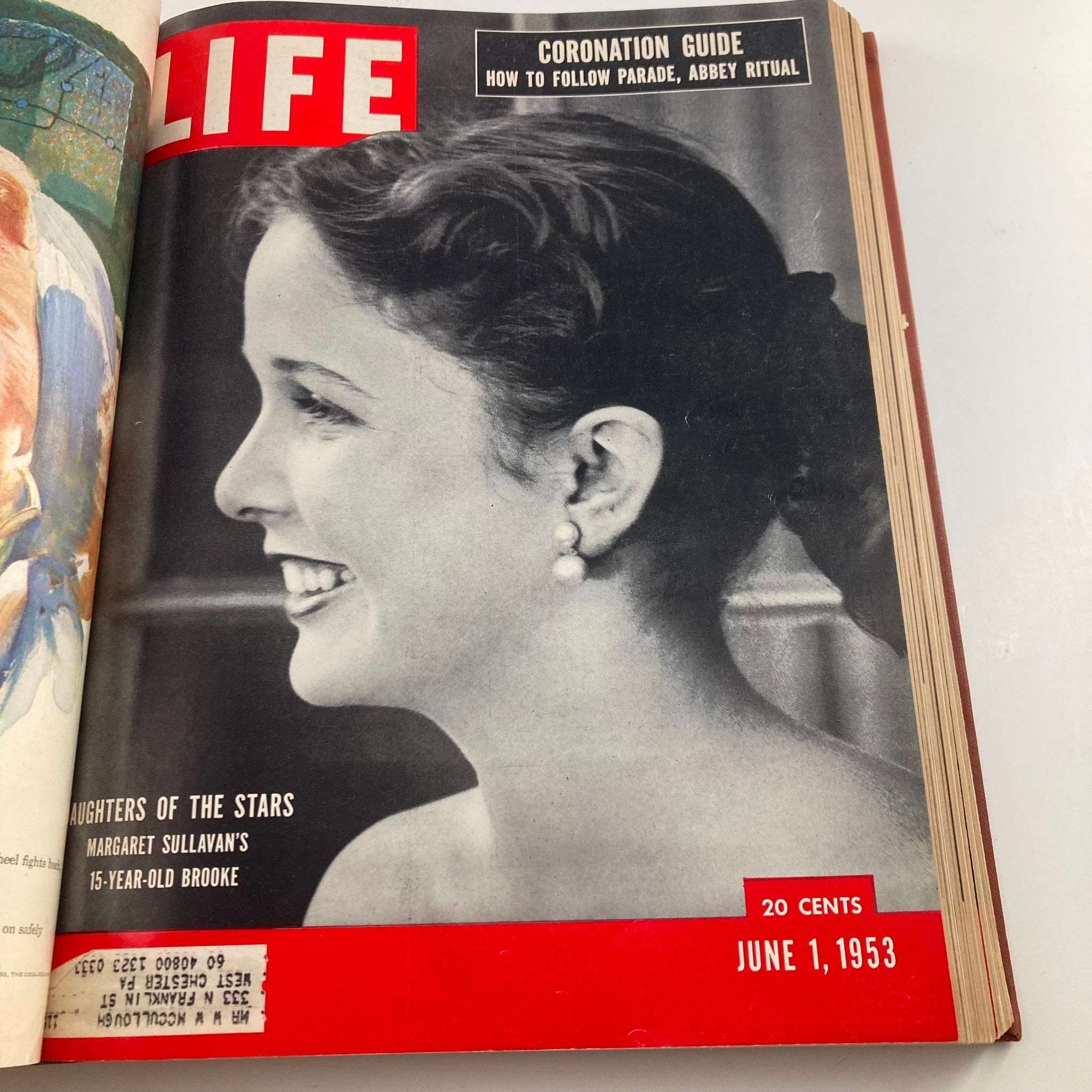 VTG 1953 Bound Life Magazine April - June Weekly Issue - Cover featuring a portrait of a smiling young woman from the June 1, 1953 issue.