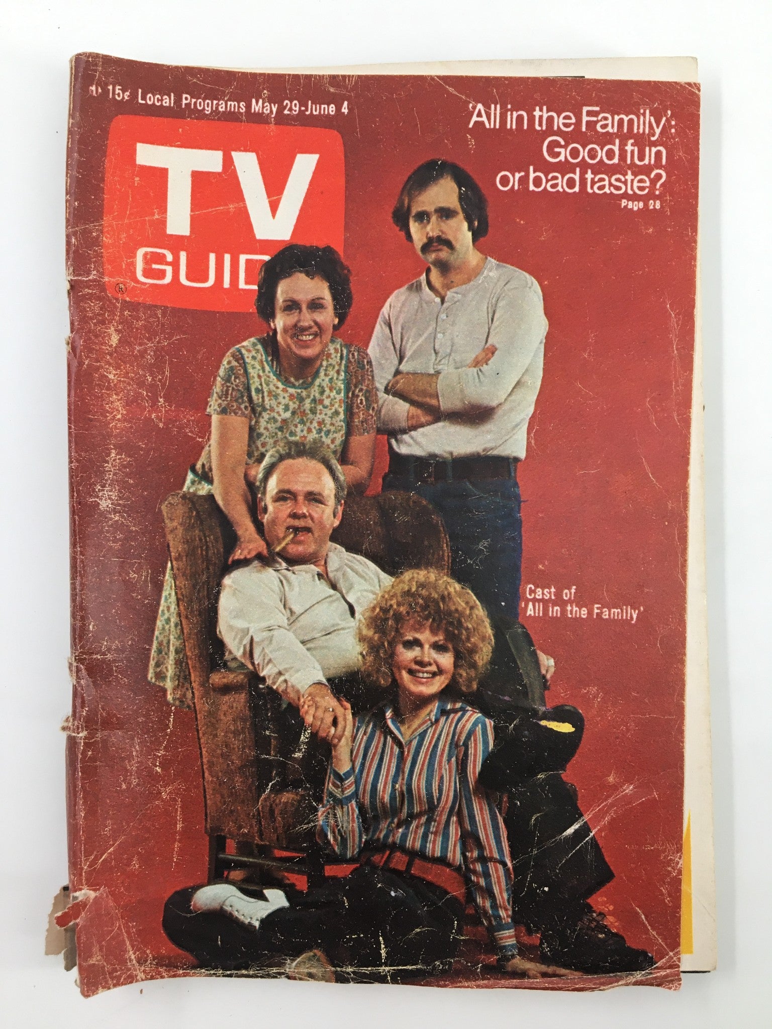 Cover of TV Guide Magazine May 29 1971 featuring the characters from All In The Family, showcasing the vintage design and nostalgic appeal of classic television.
