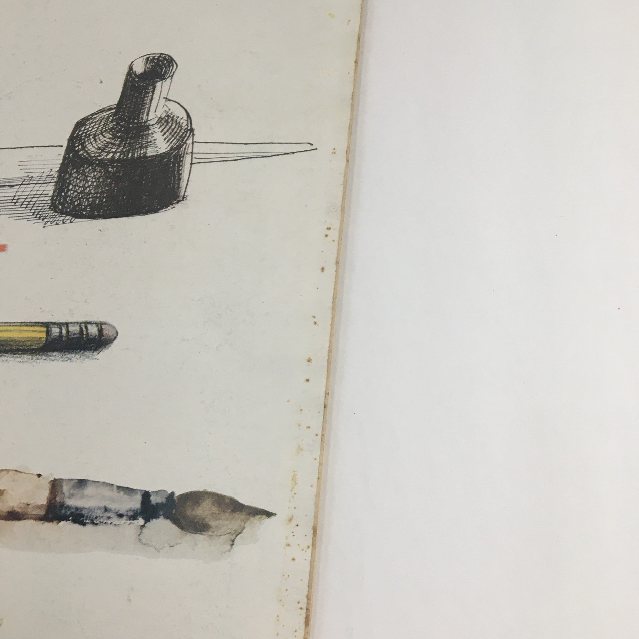 Close-up view of the cover illustration from The New Yorker Magazine January 6 1975, highlighting pen and ink details by artist Saul Steinberg.