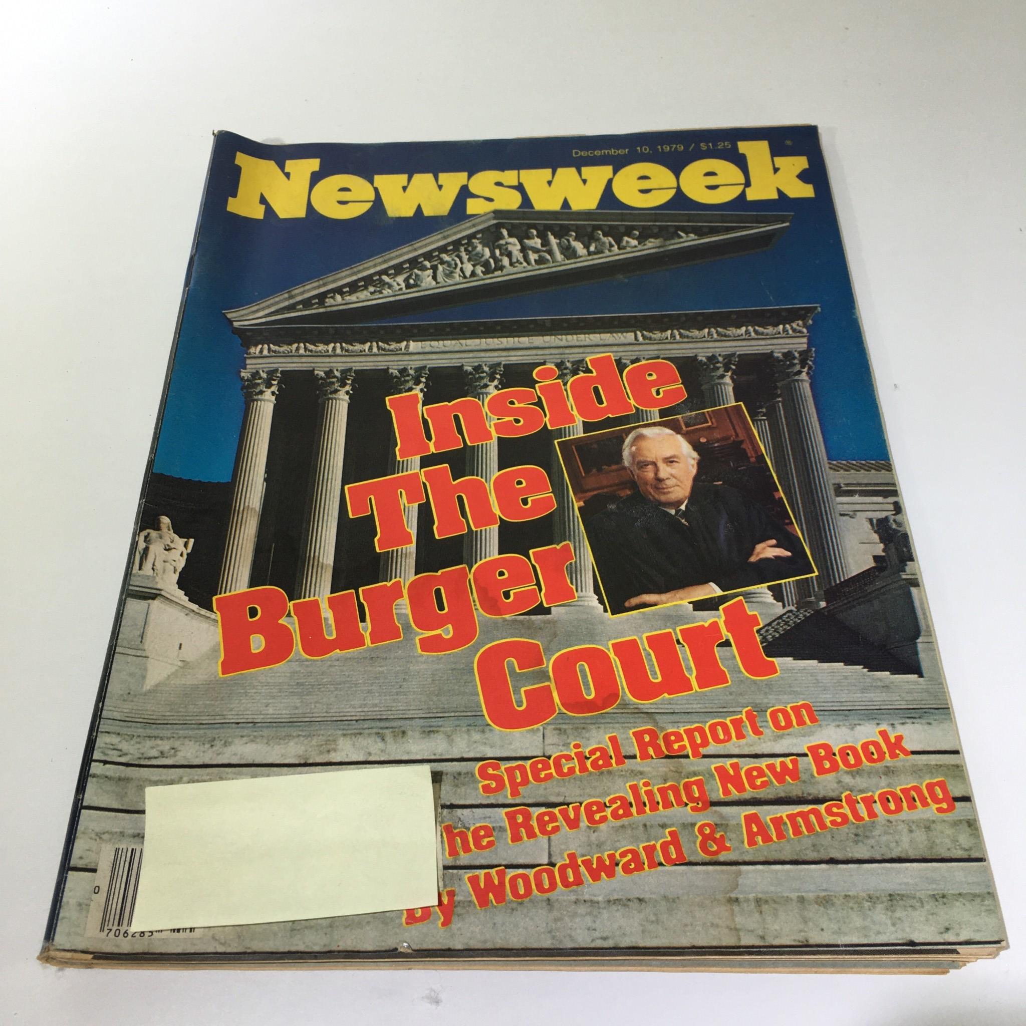 Cover of Newsweek Magazine from December 10, 1979, featuring the title 'Inside The Burger Court' with a photograph related to the Supreme Court.