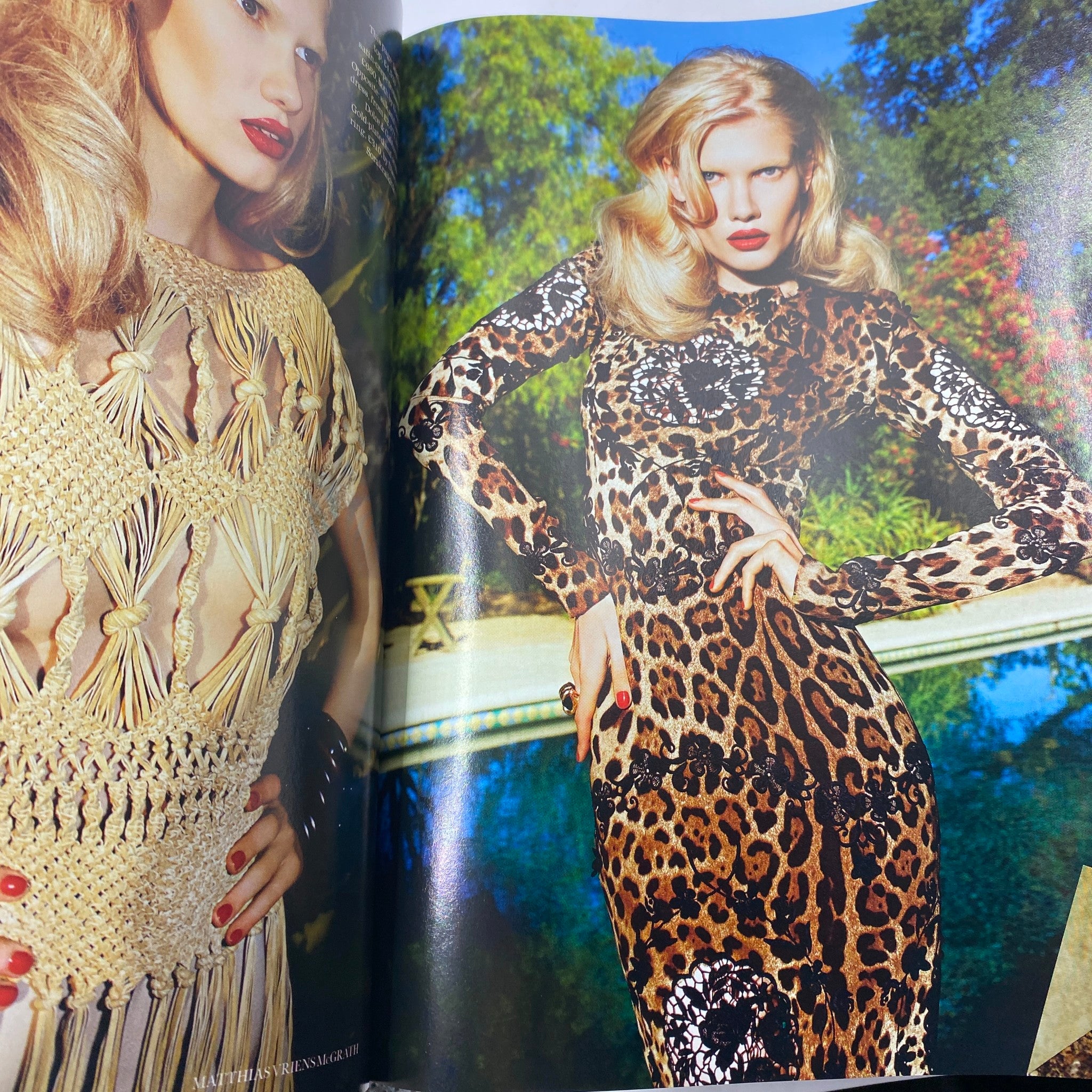 Elle Magazine May 2011 Reese Witherspoon Cover No Label VG featuring a high-fashion editorial shot of a model in a stylish leopard print dress, showcasing vibrant colors and outdoor scenery.