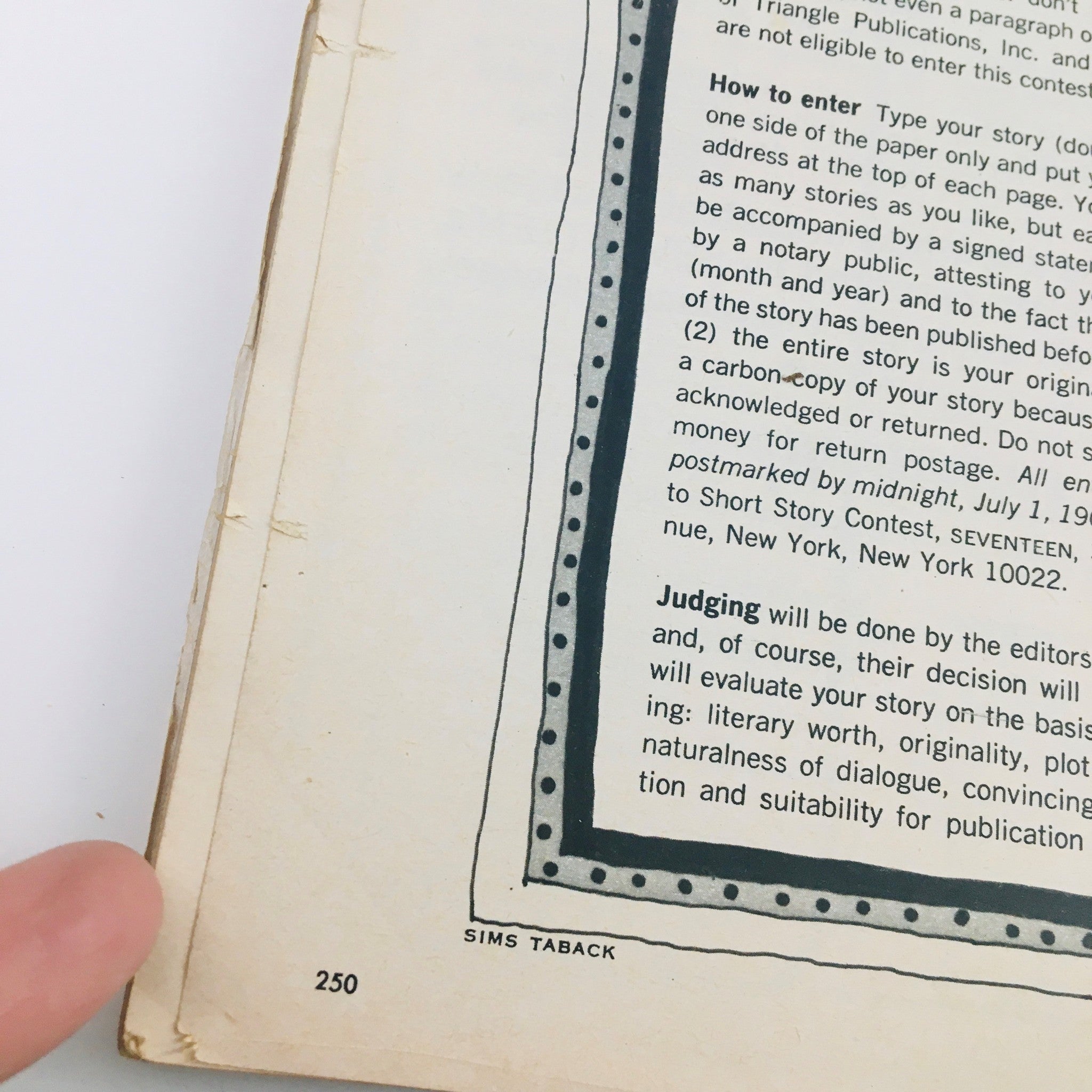 Continuation of the rules for Seventeen's Annual Short Story Contest in March 1968 issue, describing entries and judging criteria.