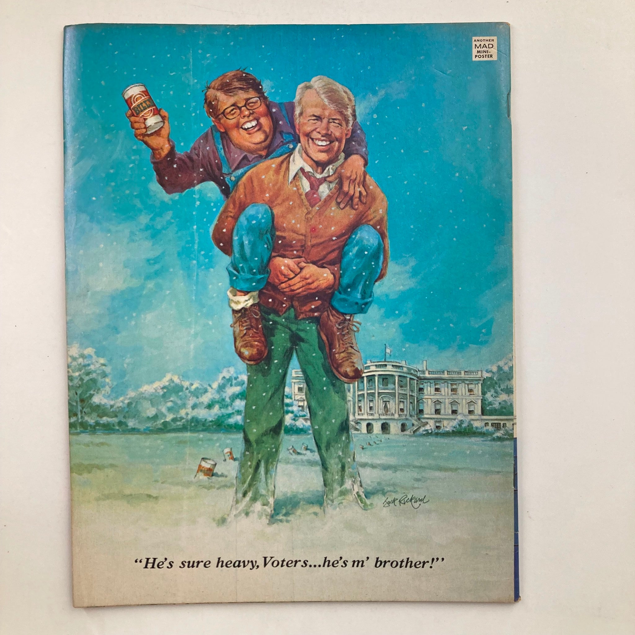 Cover illustration of Mad Magazine September 1979 No. 209 featuring a humorous depiction of two characters, one carrying the other, with the caption 'He's sure heavy, Voters...he's m' brother!'