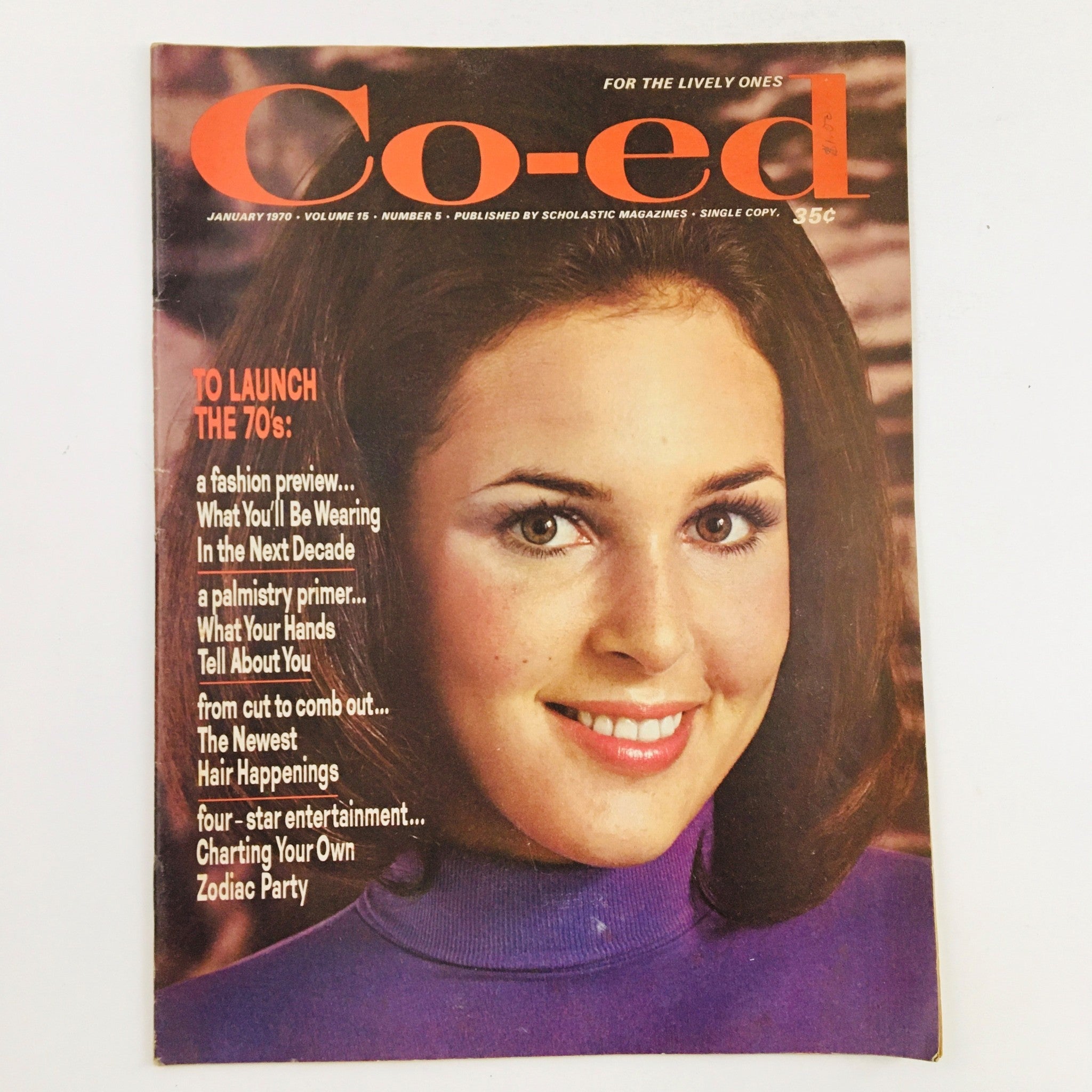 Co-ed Magazine January 1970 Vol. 15 No. 5 featuring model Barbara Hyman on the cover, showcasing 1970s fashion trends and culture.