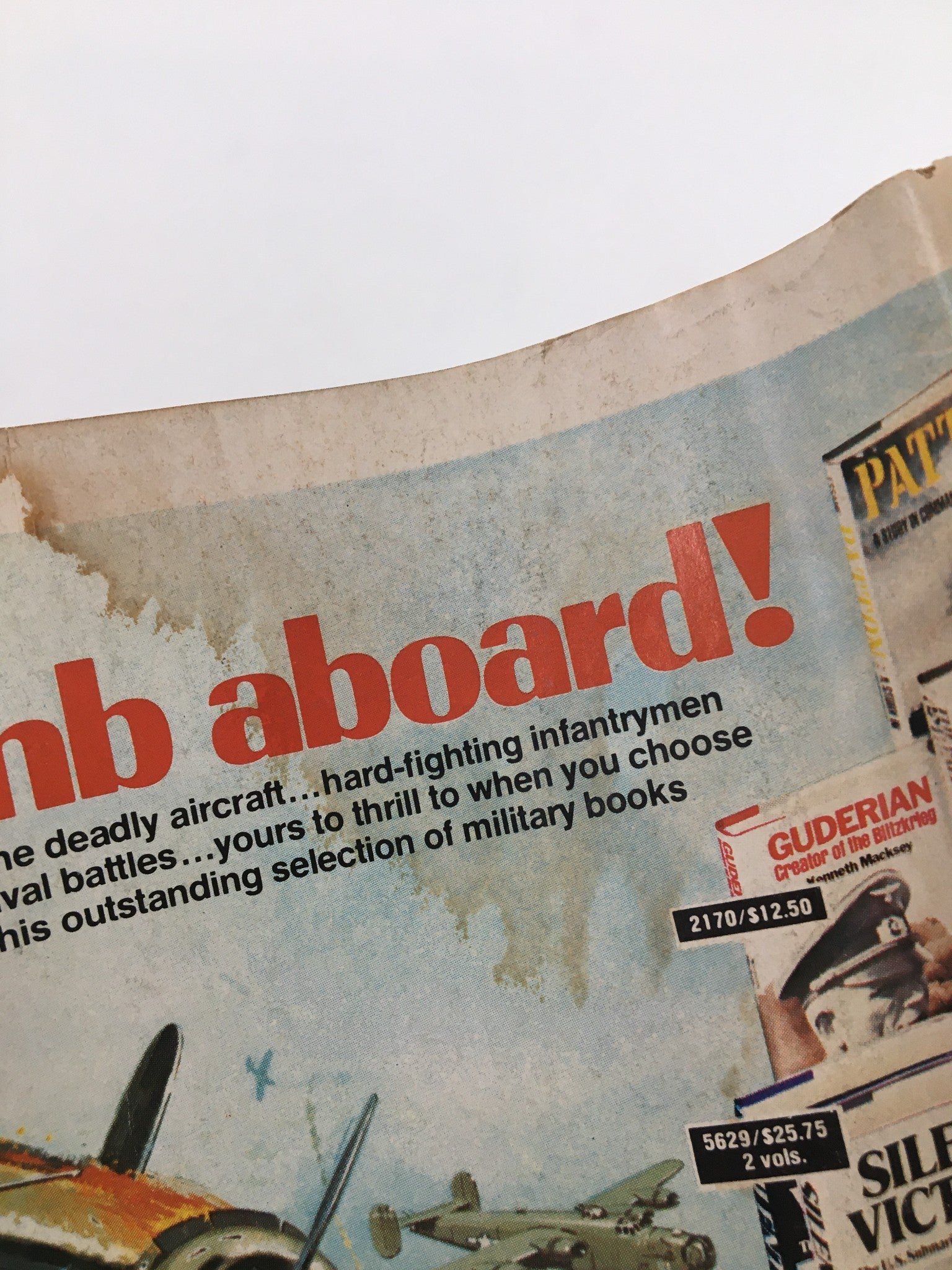 VTG World War II Magazine October 1978 image showing the cover with the title 'Bomb aboard!' and advertisements for military books, reflecting the vintage condition of the magazine.