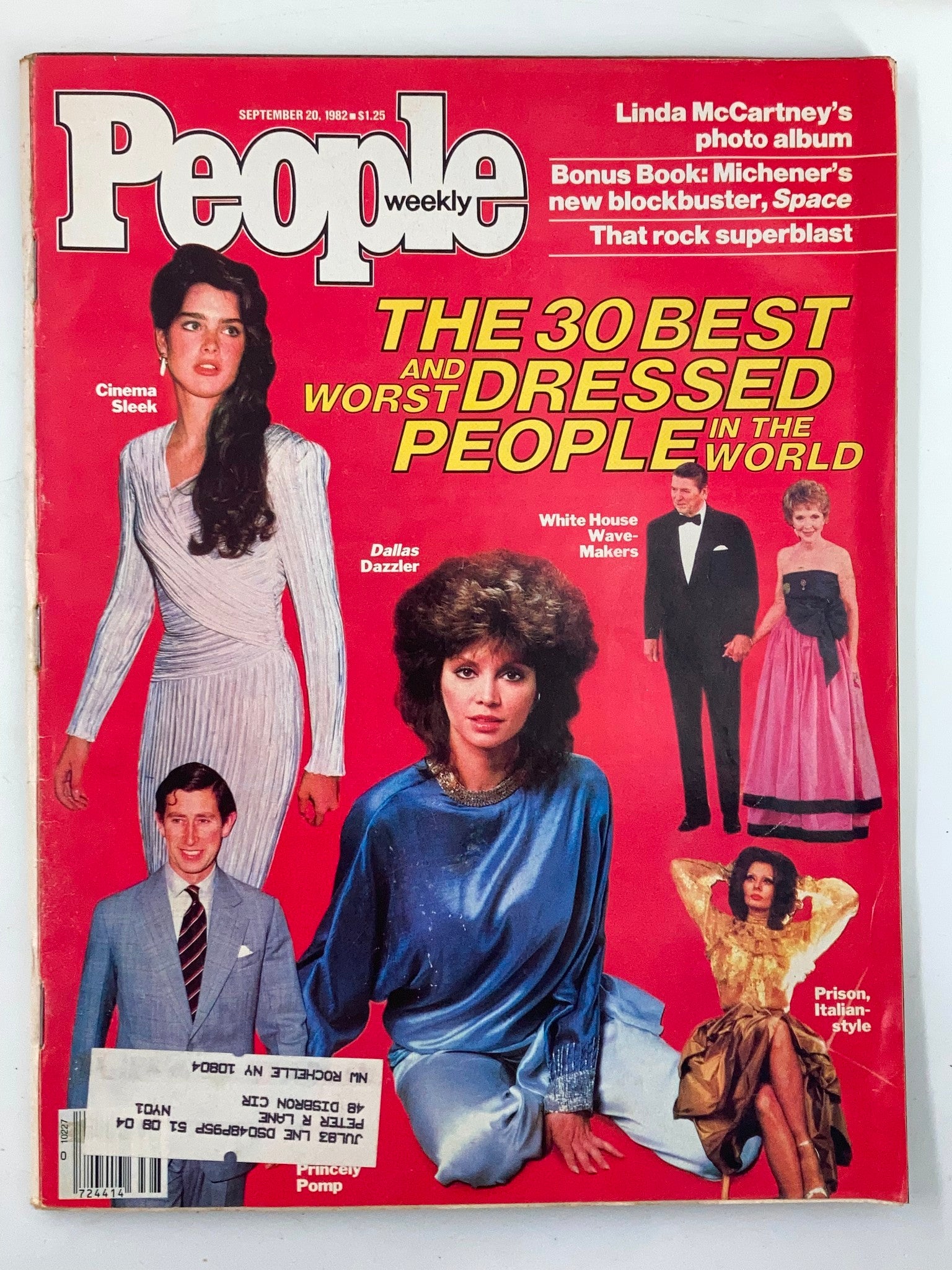 VTG People Weekly Magazine September 20, 1982 featuring Prince Charles and Linda McCartney on the cover, showcasing 'The 30 Best and Worst Dressed People in the World'.