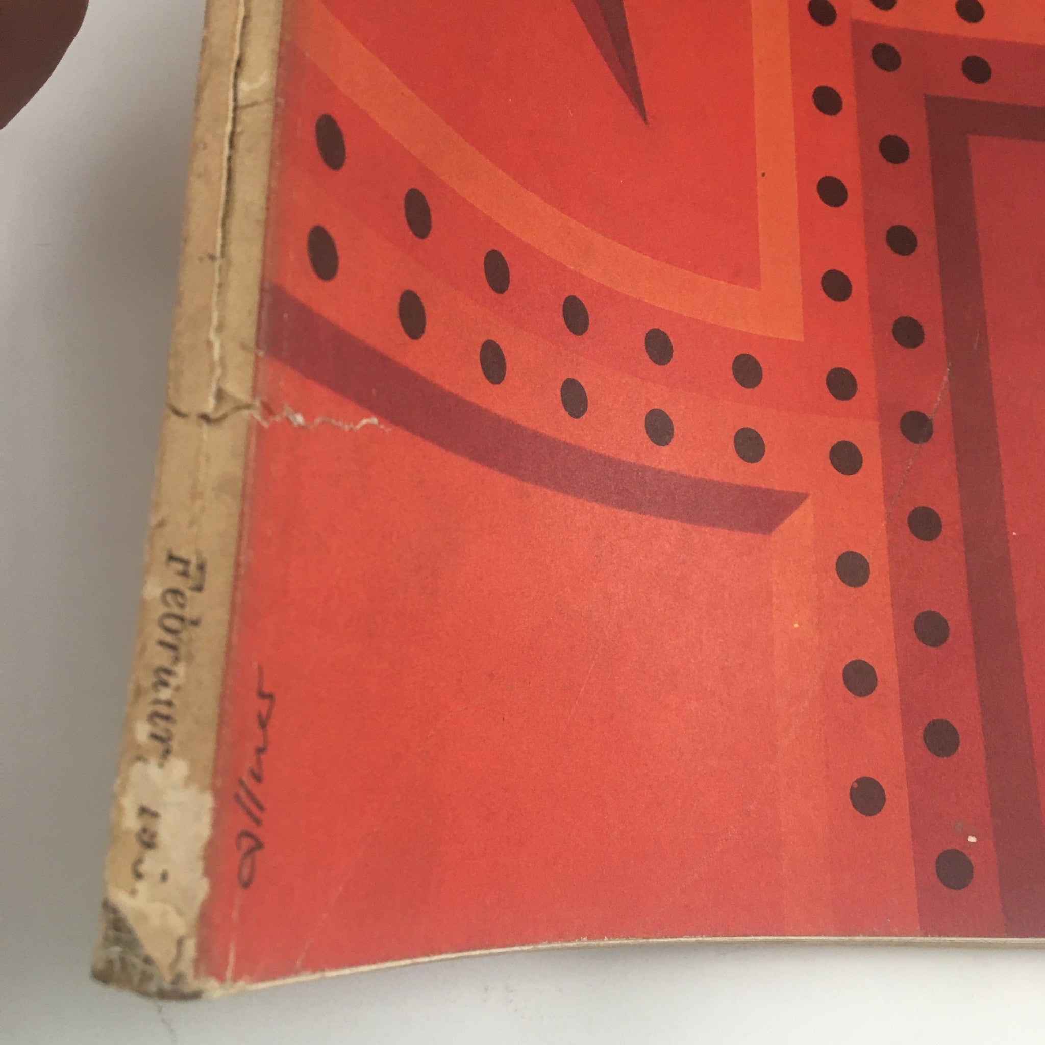 Fortune Magazine February 1953 showing the spine with minor wear and historical markings, enhancing its vintage appeal.