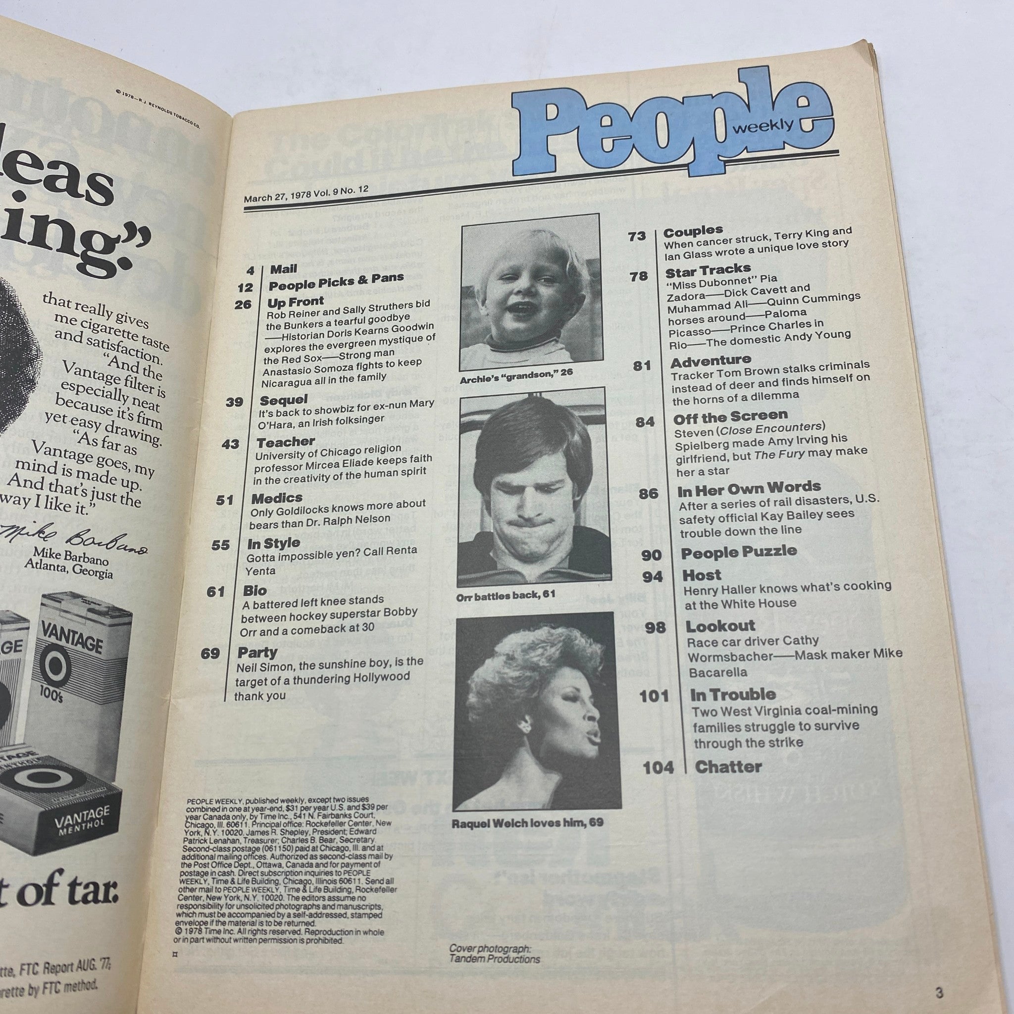 Interior page of VTG People Weekly Magazine March 27, 1978, featuring magazine contents and articles, capturing the essence of family dynamics in the late 1970s.