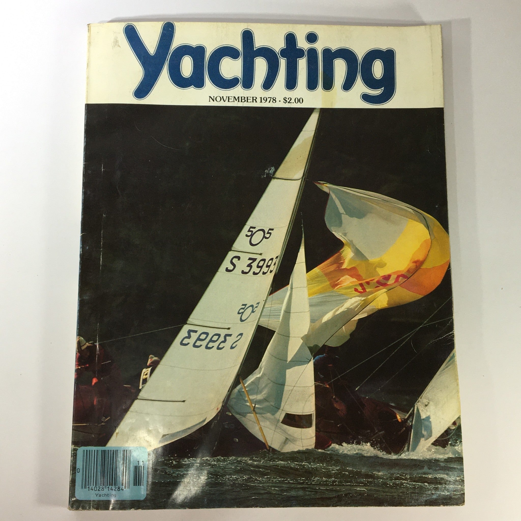 Cover of VTG Yachting Magazine November 1978 featuring competitive yachts sailing with vibrant sails in action on the water.