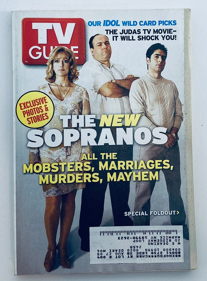 TV Guide Magazine cover from March 6, 2004 featuring Steve Buscemi, Dominic Chianese, and a female co-star, highlighting episodes of The Sopranos with exclusive photos and stories.