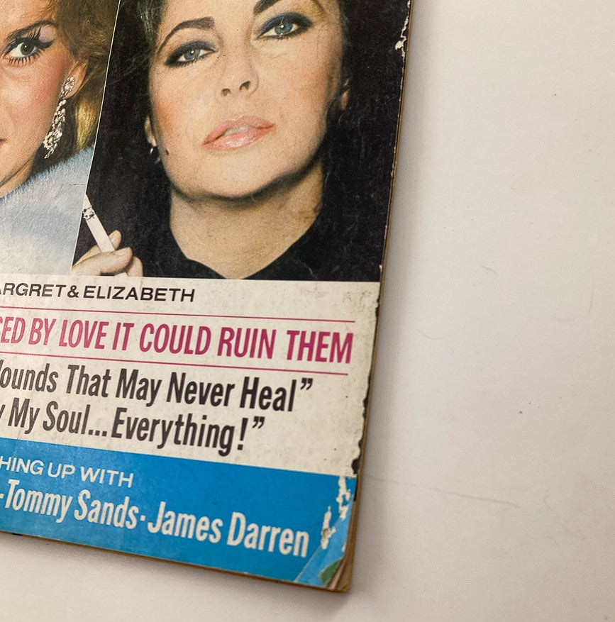 Cover of VTG Photoplay Magazine from April 1974 featuring Ann-Margret and Elizabeth Taylor, showcasing Hollywood glamour with colorful headlines and vintage style.