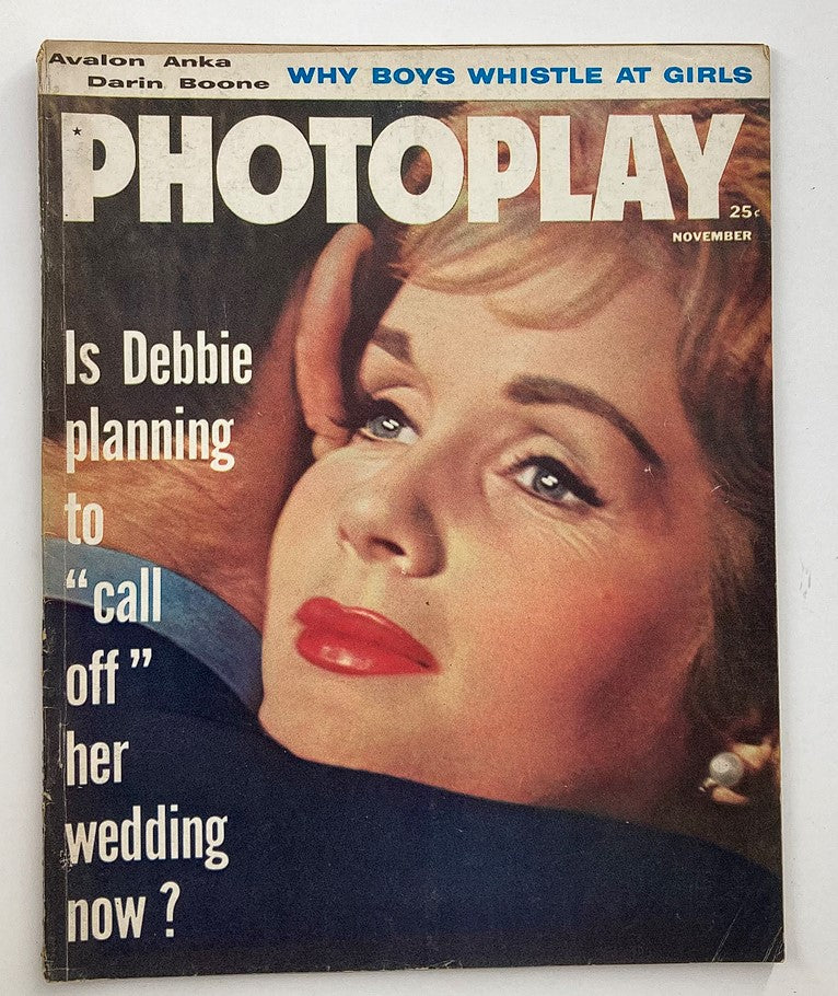 VTG Photoplay Magazine November 1960 featuring a close-up of Debbie Reynolds with a glamorous expression, showcasing vintage Hollywood charm and nostalgia.